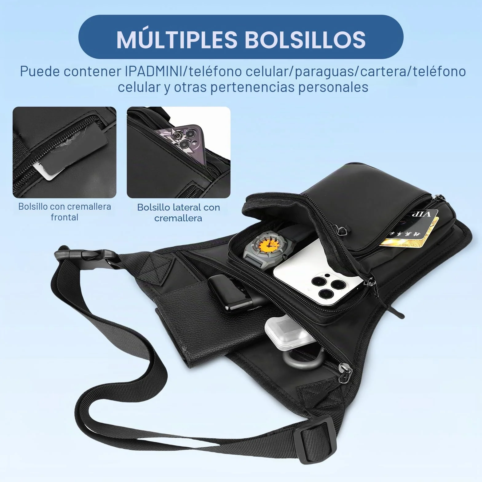 Flintronic Bolsa Pierna Moto Impermeable Tactico Riñonera Deportiva Multifunción con Correas Ajustables