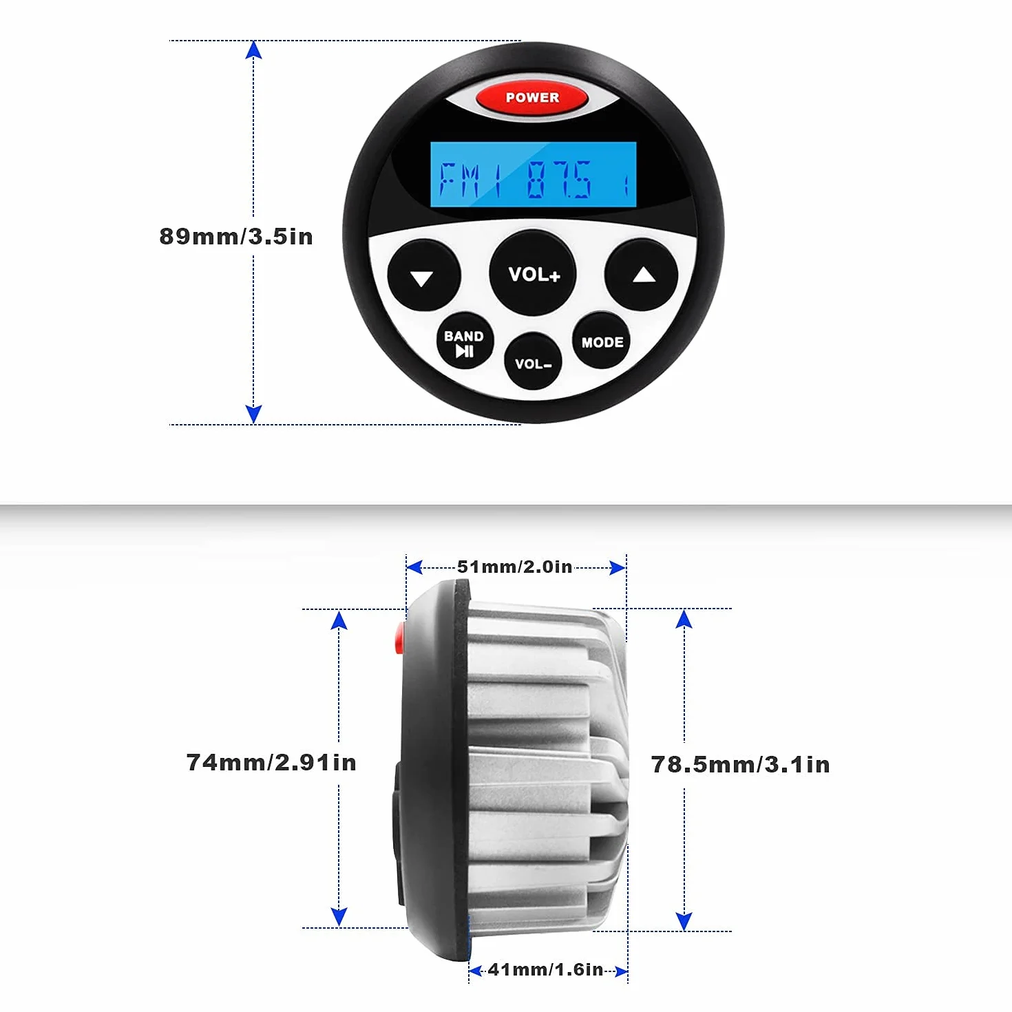 Receptor estéreo para Barcos Bluetooth 45x4W Impermeable AM FM GR304
