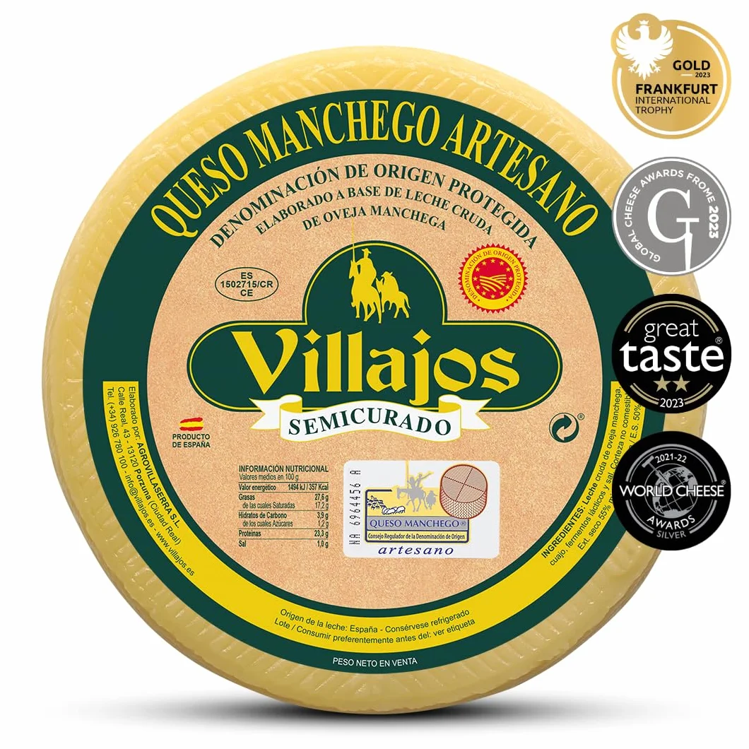 VILLAJOS Queso Manchego Artesano DOP SEMICURADO Mini