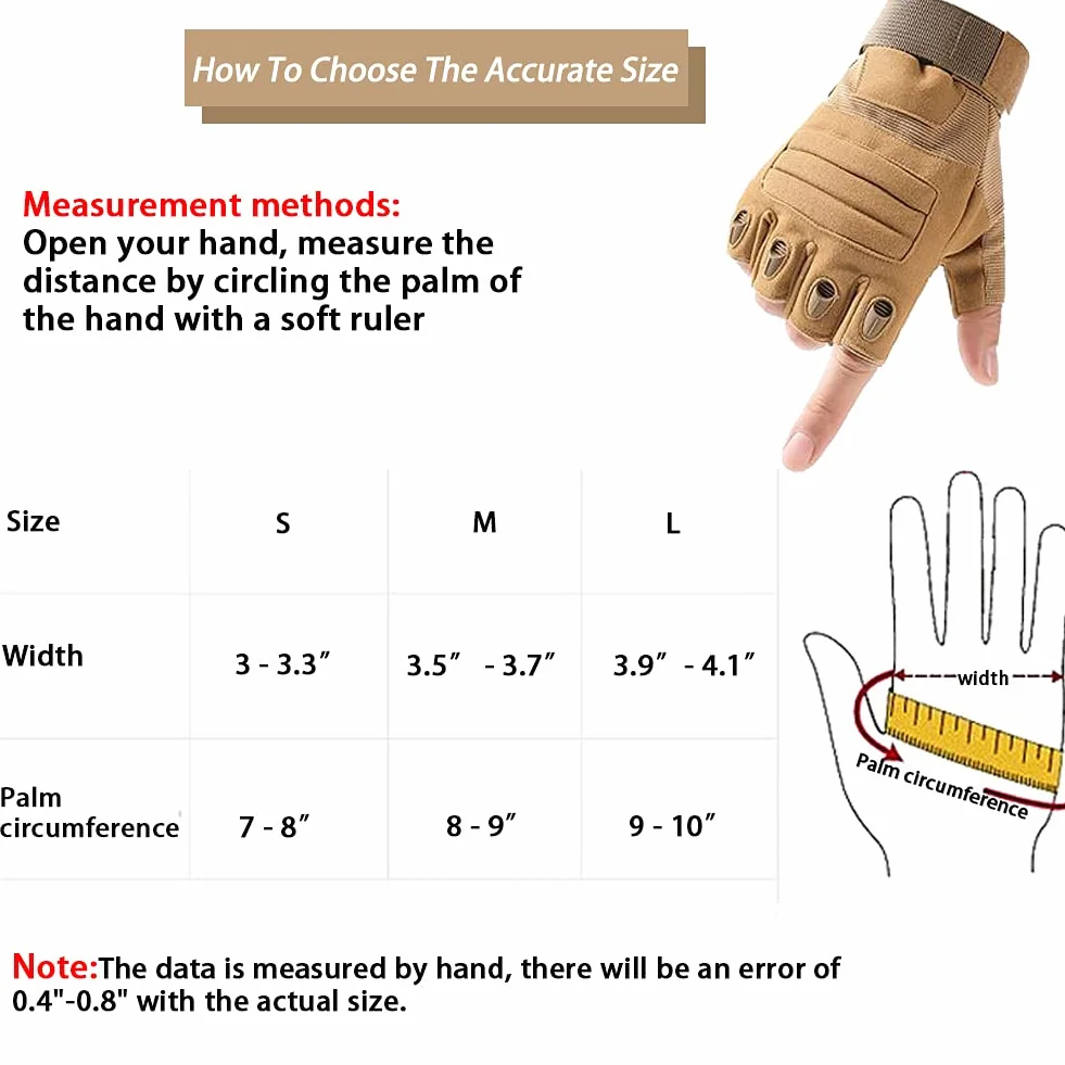 NuCamp Guantes tácticos medio dedo Nudillos duros para hombres Airsoft sin dedos Pantalla táctil Motocicleta