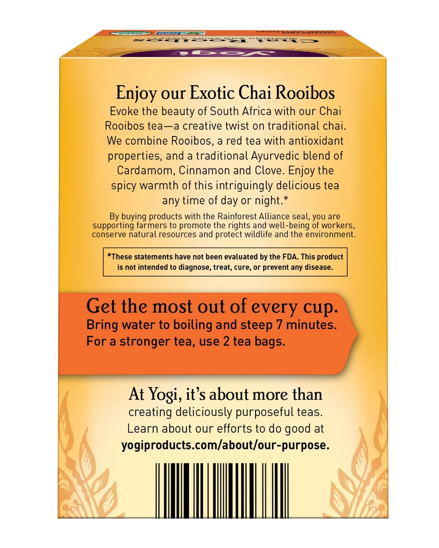 YOGI TEA - Chai Rooibos Organic Tea - 16 Tea Bags