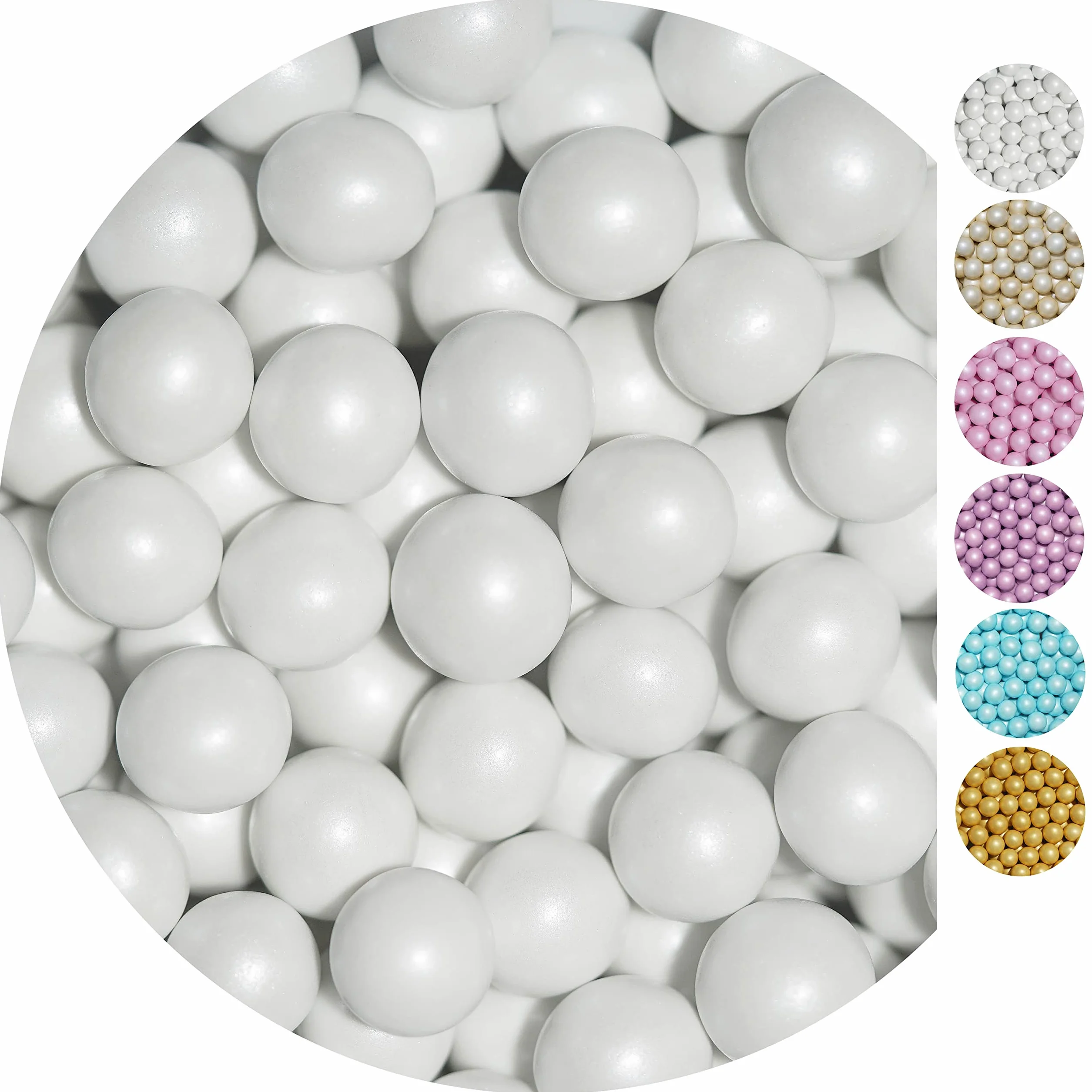 EinsSein 0,35kg Bolas de Chocolate crujiente boda bautizo grande blanco perla candy bar melts cereal surtido choco corazones almendras caramelos bombones confeti peladillas regalos botes colores san
