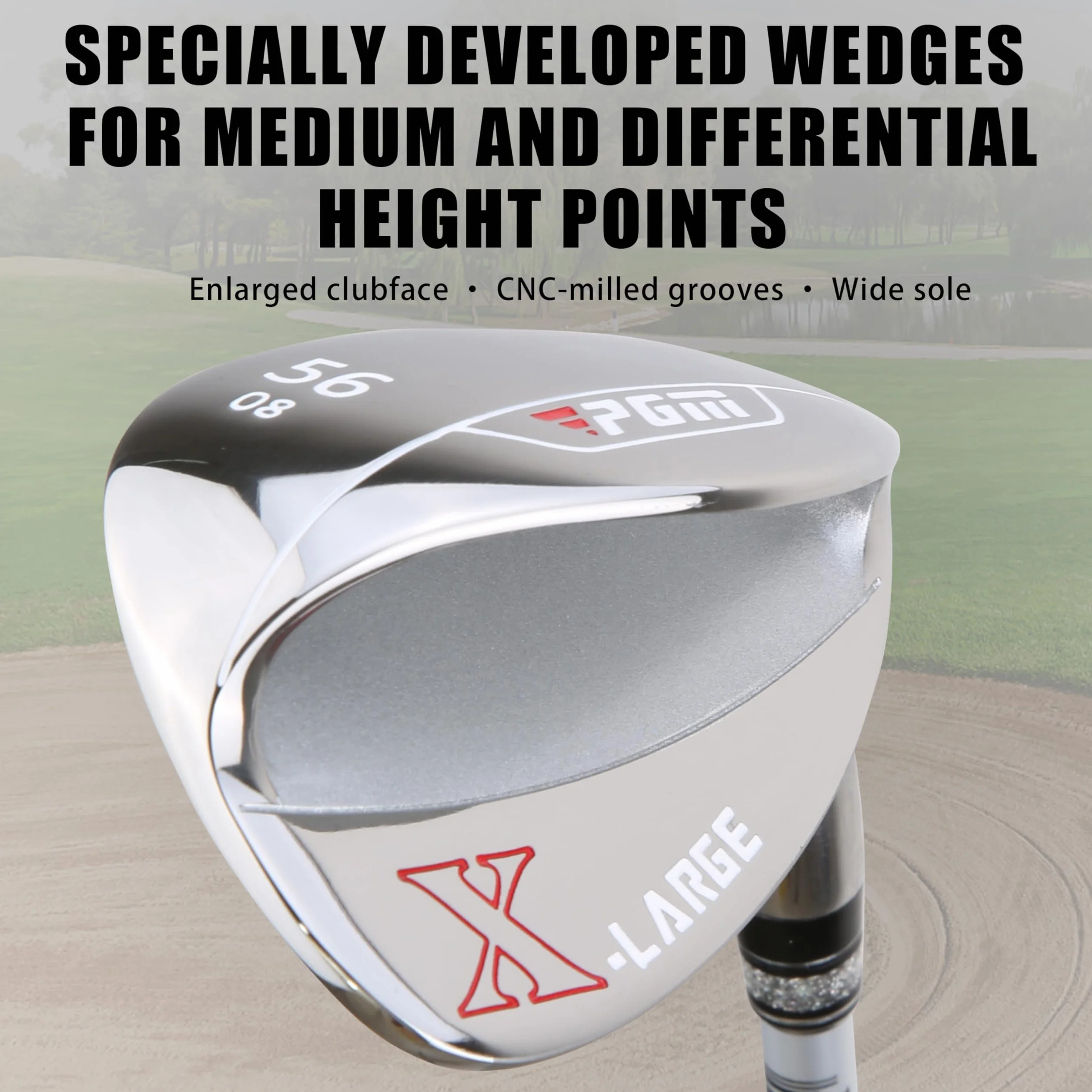 PGM Cuña de arena para palo de golf 56°/60° extragrande diestros