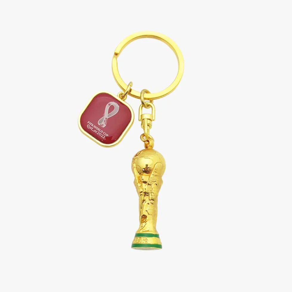 Llavero trofeo 3D Copa Mundial de la FIFA 2022 Qatar emblema oficial oro talla única