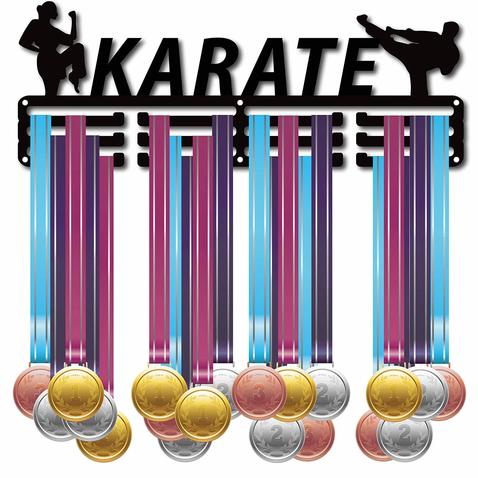 CREATCABIN Porta Medallas de Pared Soporte para Exhibición de Medallas Titular Medalla Atleta Karate Corredores Hogar Más de 60