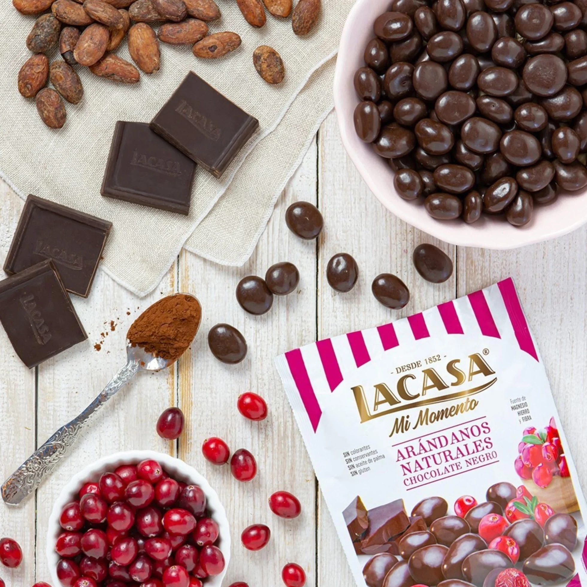 Lacasa Lote de 3x Bolsitas Mi Momento Arándanos con Chocolate negro 125G