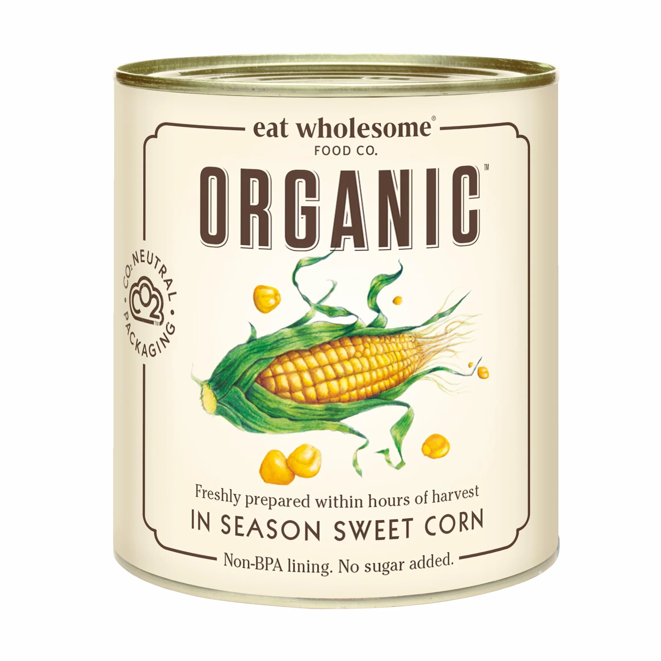 Eat Wholesome Maíz Dulce Orgánico, 340g (Paquete De 12) - 100% Natural, Sin Azúcares Añadidos, De Temporada, Vegano, Revestimiento Sin Bpa