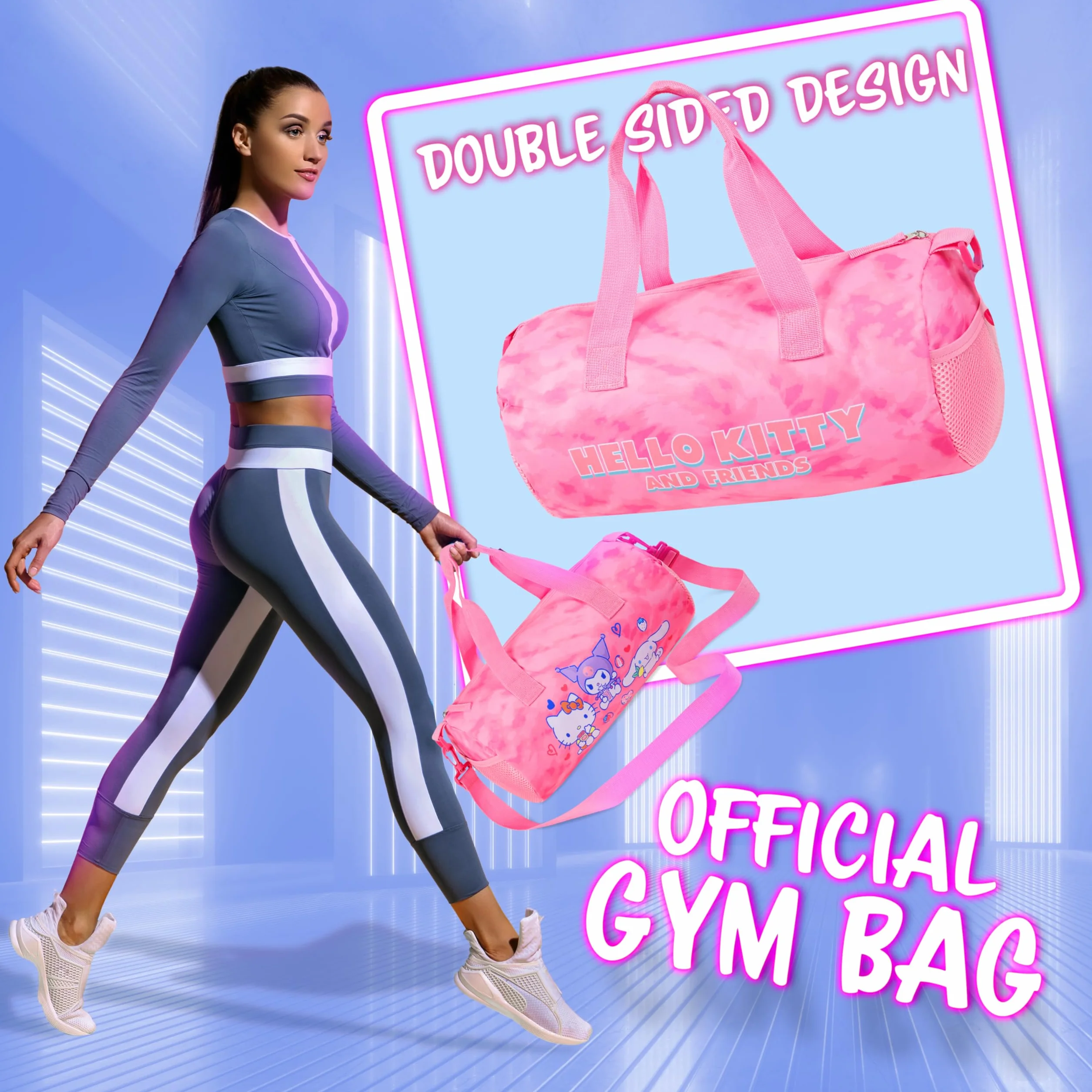Hello Kitty Bolsa Deporte Niña Adolescente Gimnasio Cinnamoroll Kuromi Regalo