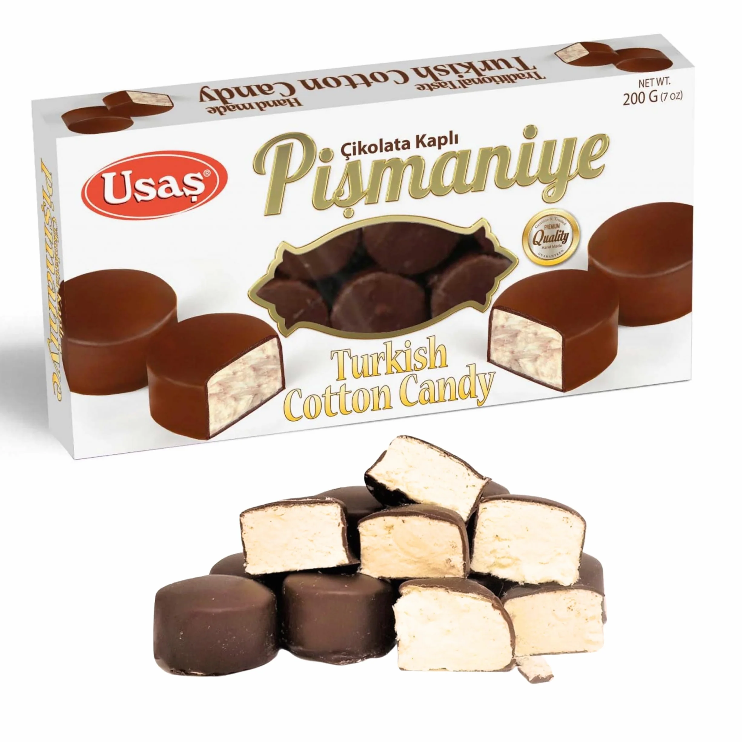 Dulce Turco Tradicional – Pişmaniye/Algodón Dulce Turco con Chocolate – Saray Helva con Pistacho o Chocolate Negro – Especialidad Artesanal de Turquía (Pişmaniye con Chocolate)