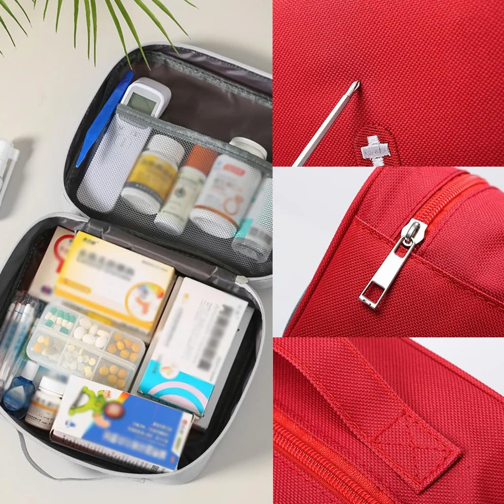 Botiquín de Primeros Auxilios Portátil Bolsa Vacía Rojo