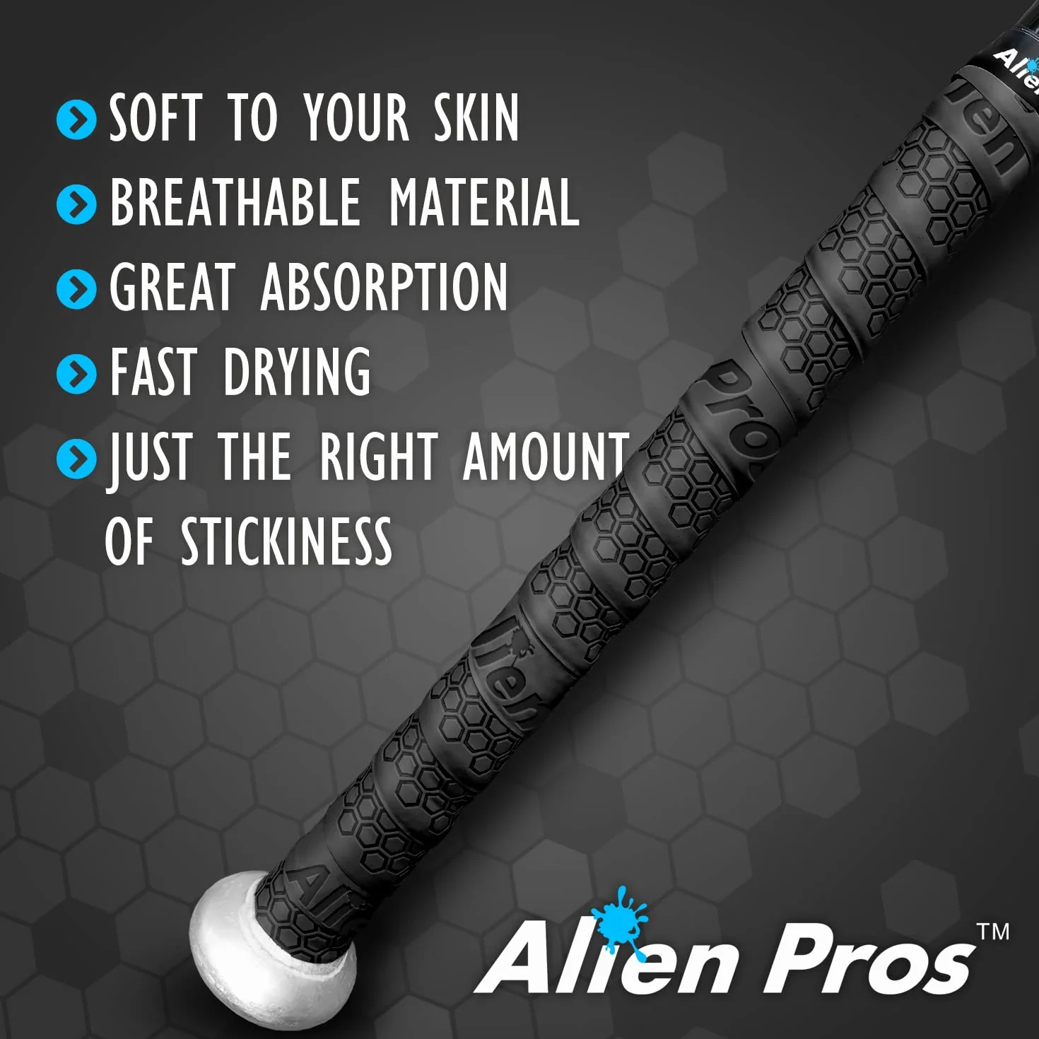 Alien Pros Cinta de Agarre para Béisbol 2 Grips 4 Grips 1.1 mm Esparadrapo Precortado para Bates
