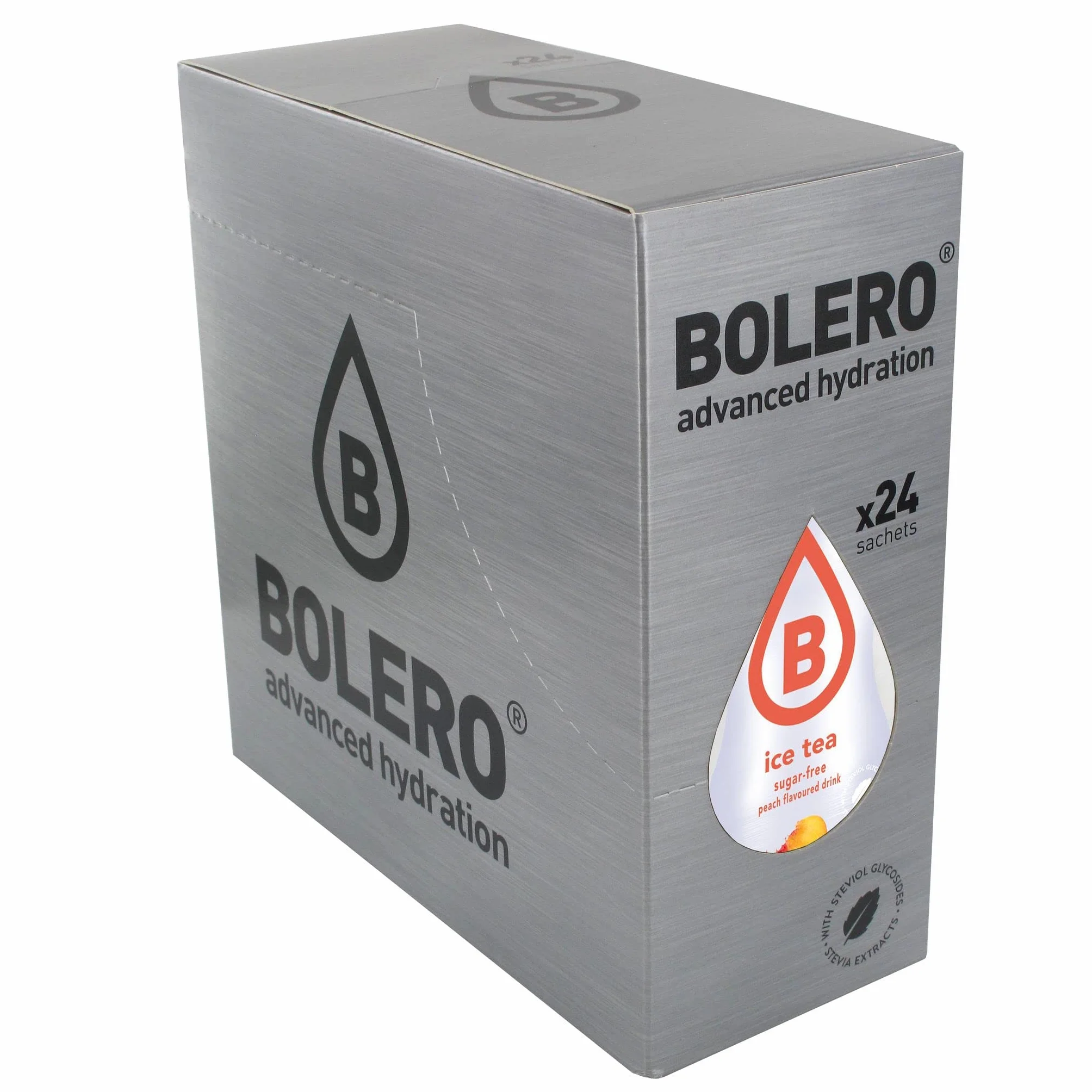 Bolero ICE TEA PEACH | 24 x 8 g I refrescante polvo sin azúcar endulzado con stevia | vitamina C | bebida saludable recomendada por diabéticos | sabor a té helado de melocotón