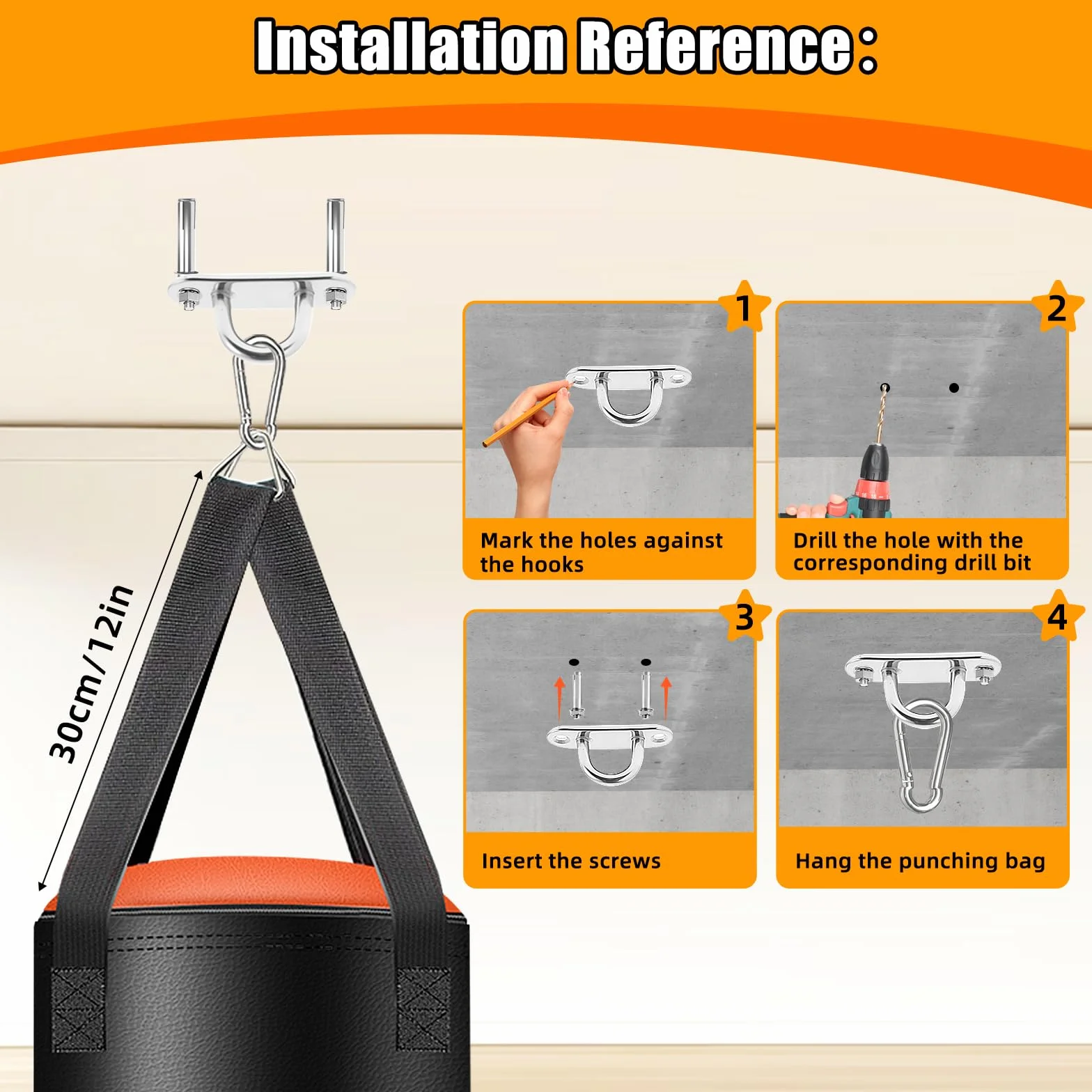 Saco de Boxeo Colgante 60 cm Cuero Microfibra para Entrenamiento Kickboxing MMA