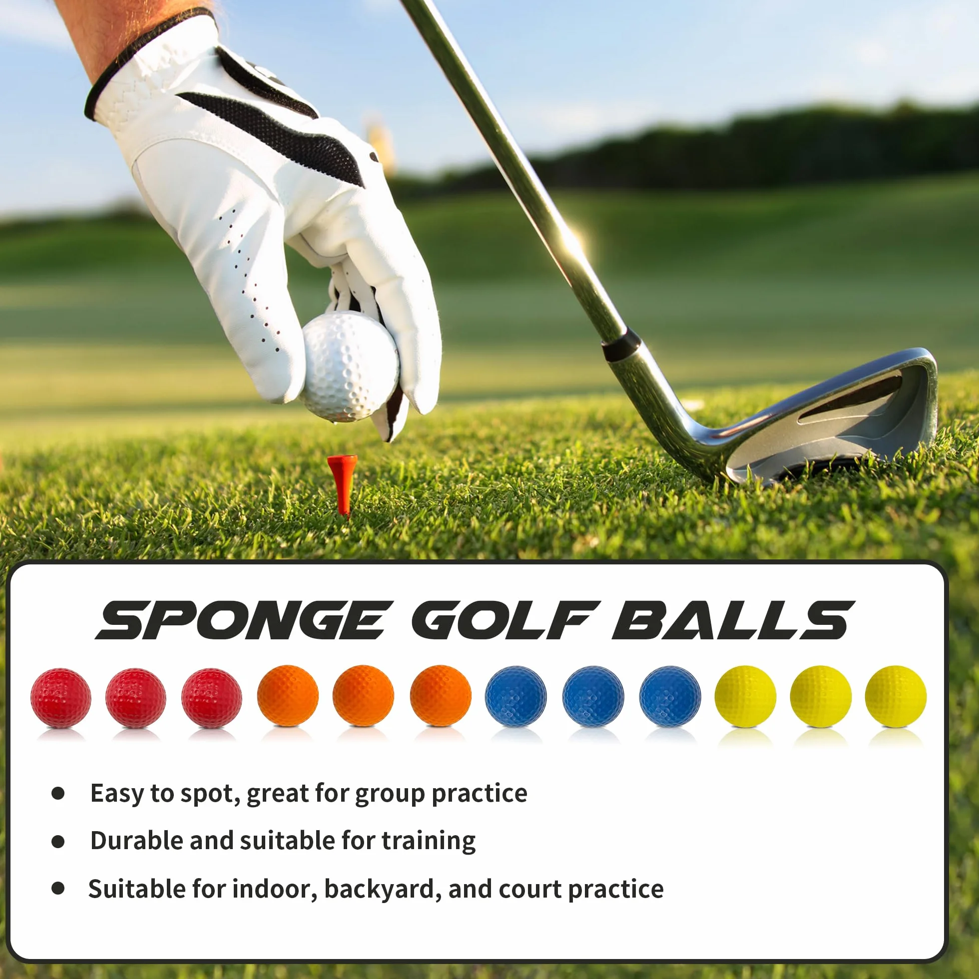 Red de práctica de astillado de golf, equipo de entrenamiento para interiores y exteriores, con alfombrilla de golpeo y 12 pelotas de golf de espuma, negro
