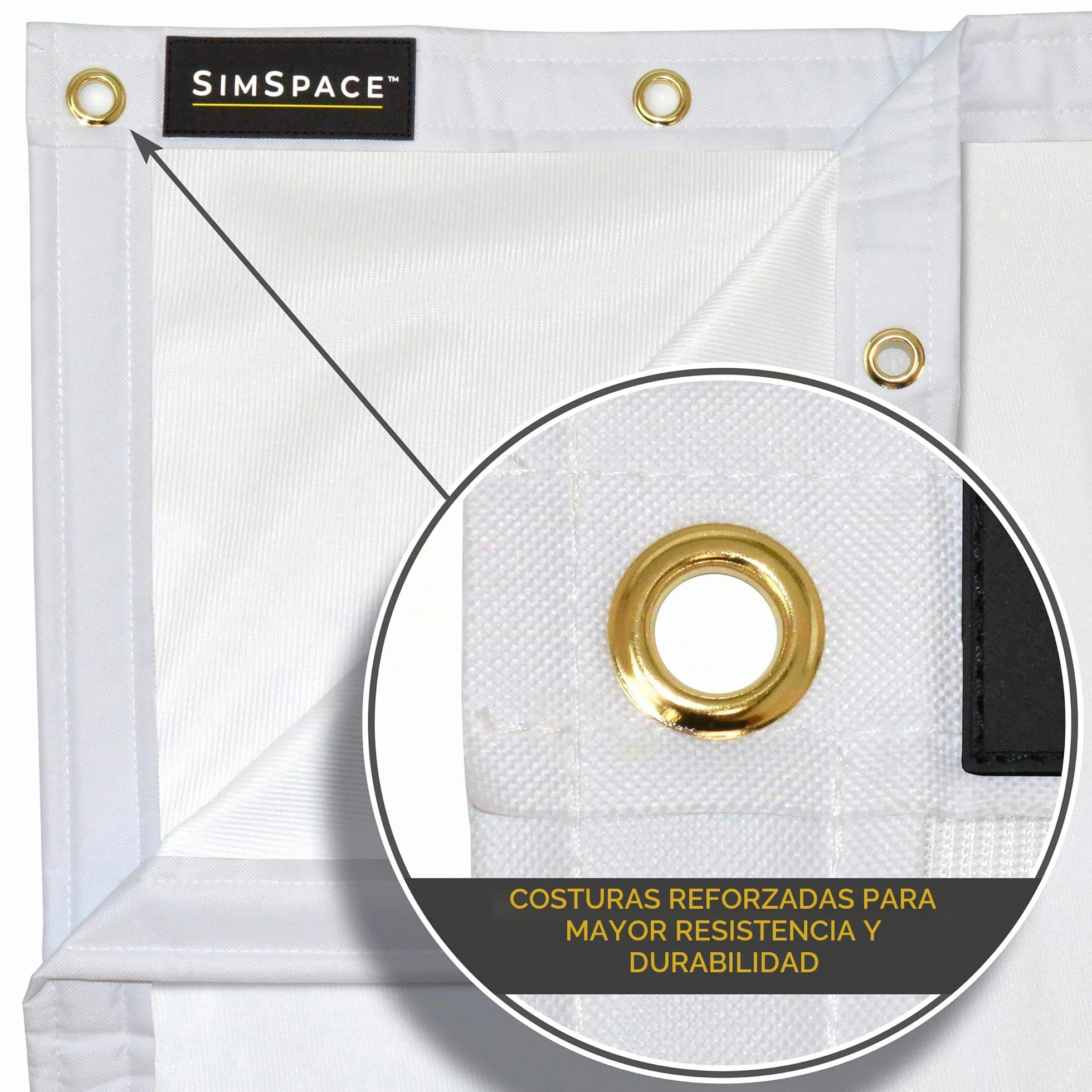 SimSpace Deluxe Home 2,4 x 2,5 m Pantalla de proyector para simulación de Golf Red de conducción Compatible 20 Cuerdas elásticas
