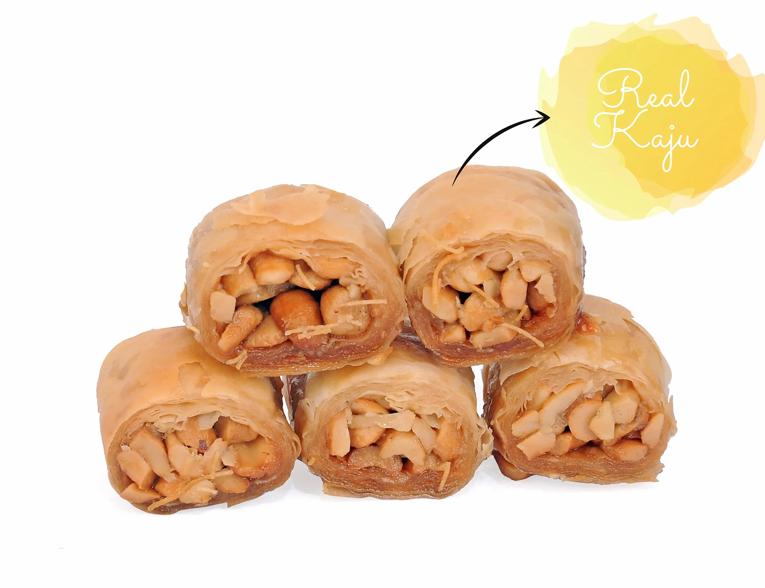 Mughe Gourmet - Caja de regalo elegante de surtido de Baklava - Baklawa Pequeños postres en tamaño bocado de pistacho, anacardo, avellana y nuez - 250g - Perfecto para cumpleaños, Navidad, Eid y más