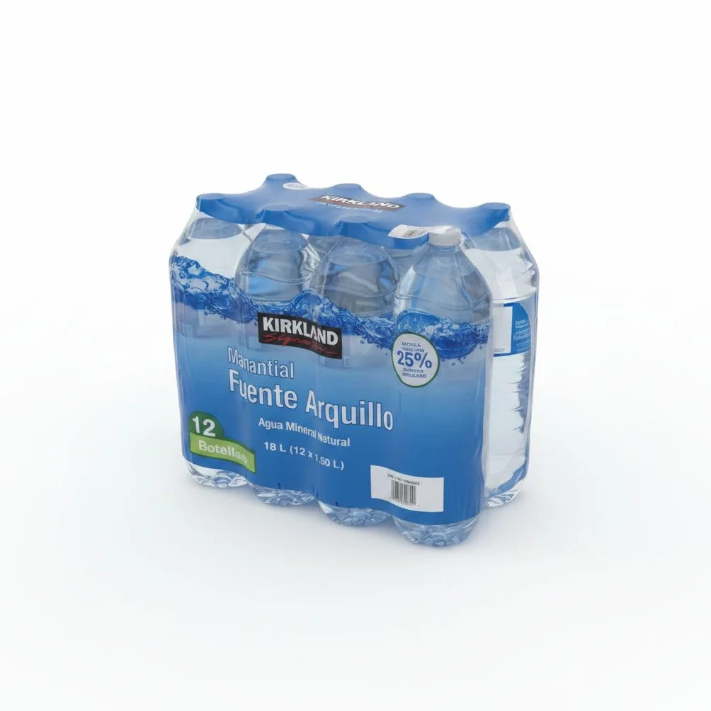 Agua Mineral Natural Manantial Fuente Arquillo -Kirkland Pack de 12 Botellas de 1,5L (Total 18L) - Para Hidratación Familiar y Sostenible- Nexu