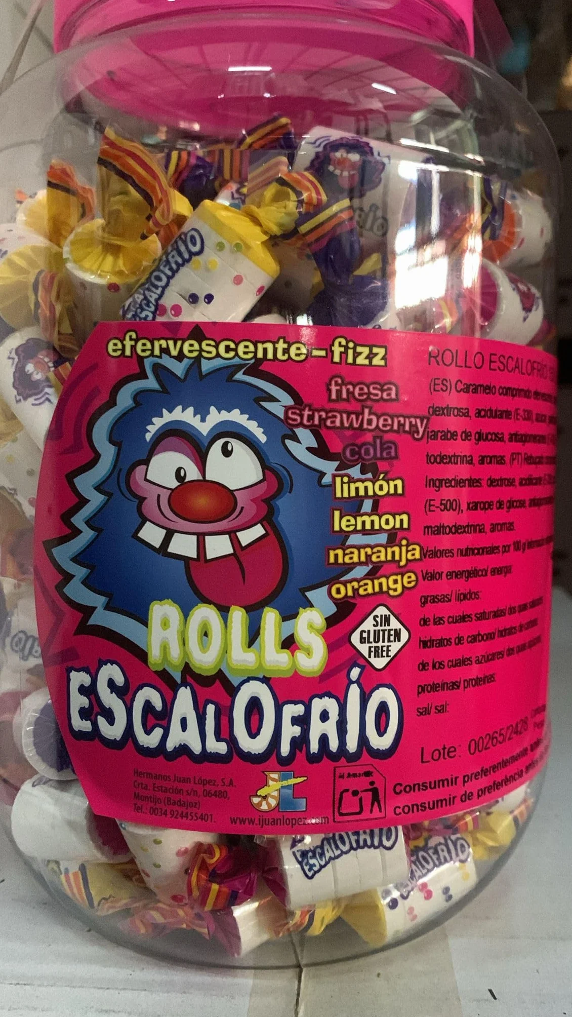 iChuches | Escalofríos Rollo Caramelo Envuelto – Tarro Reutilizable 150 Unidades | Golosinas Intensidad Extra