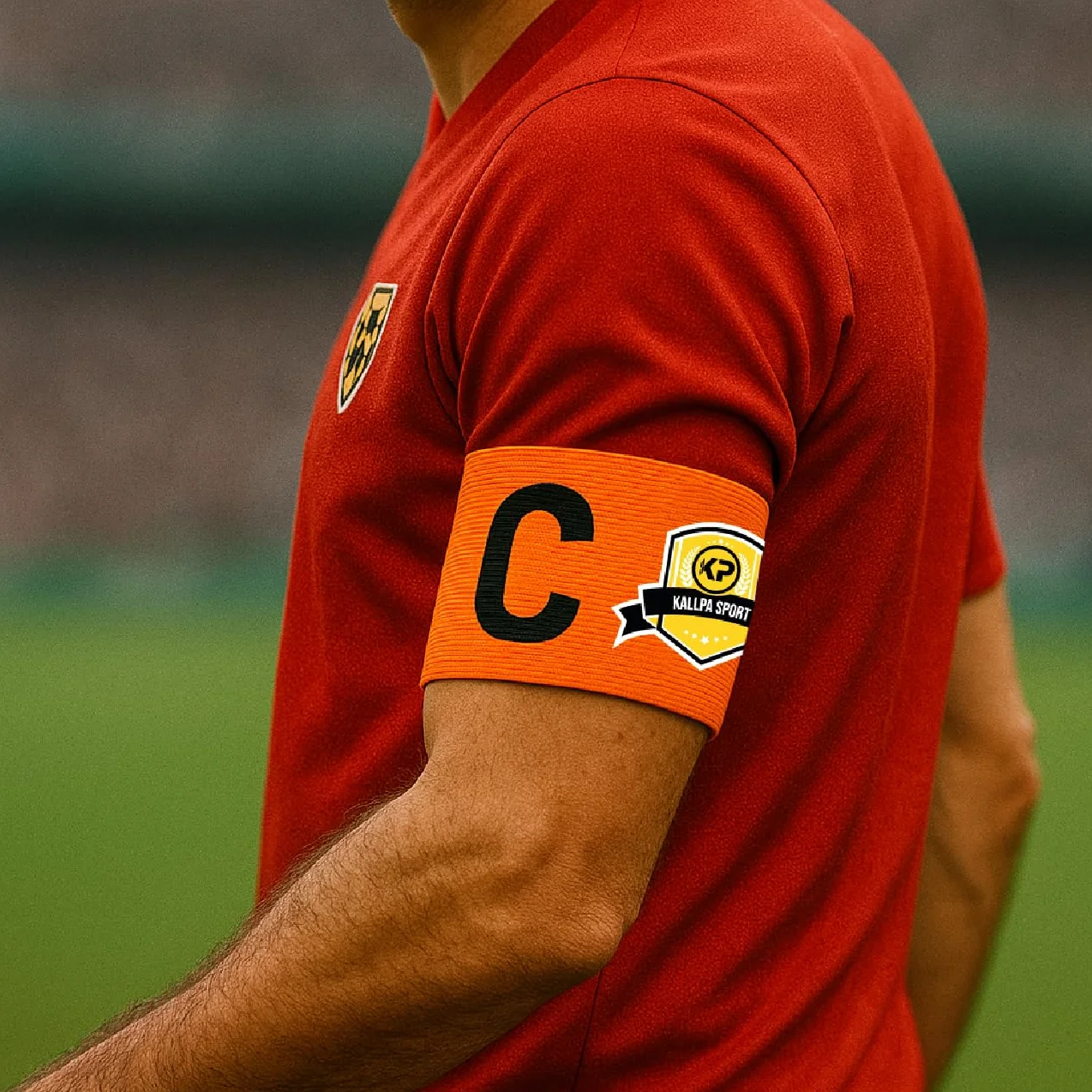 KALLPA Brazalete de capitán personalizado con logotipo, número y nombre elástico ajustable