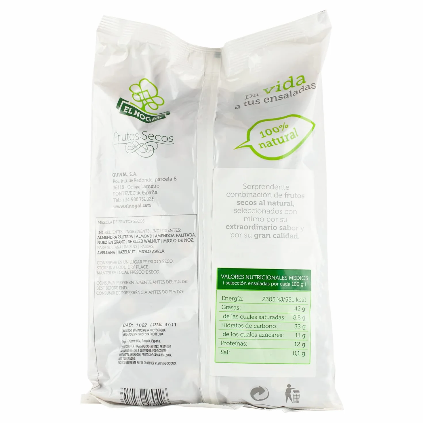 EL NOGAL Frutos Secos Frutos Secos Selección Ensalada Mediterránea Bolsa 1000 g