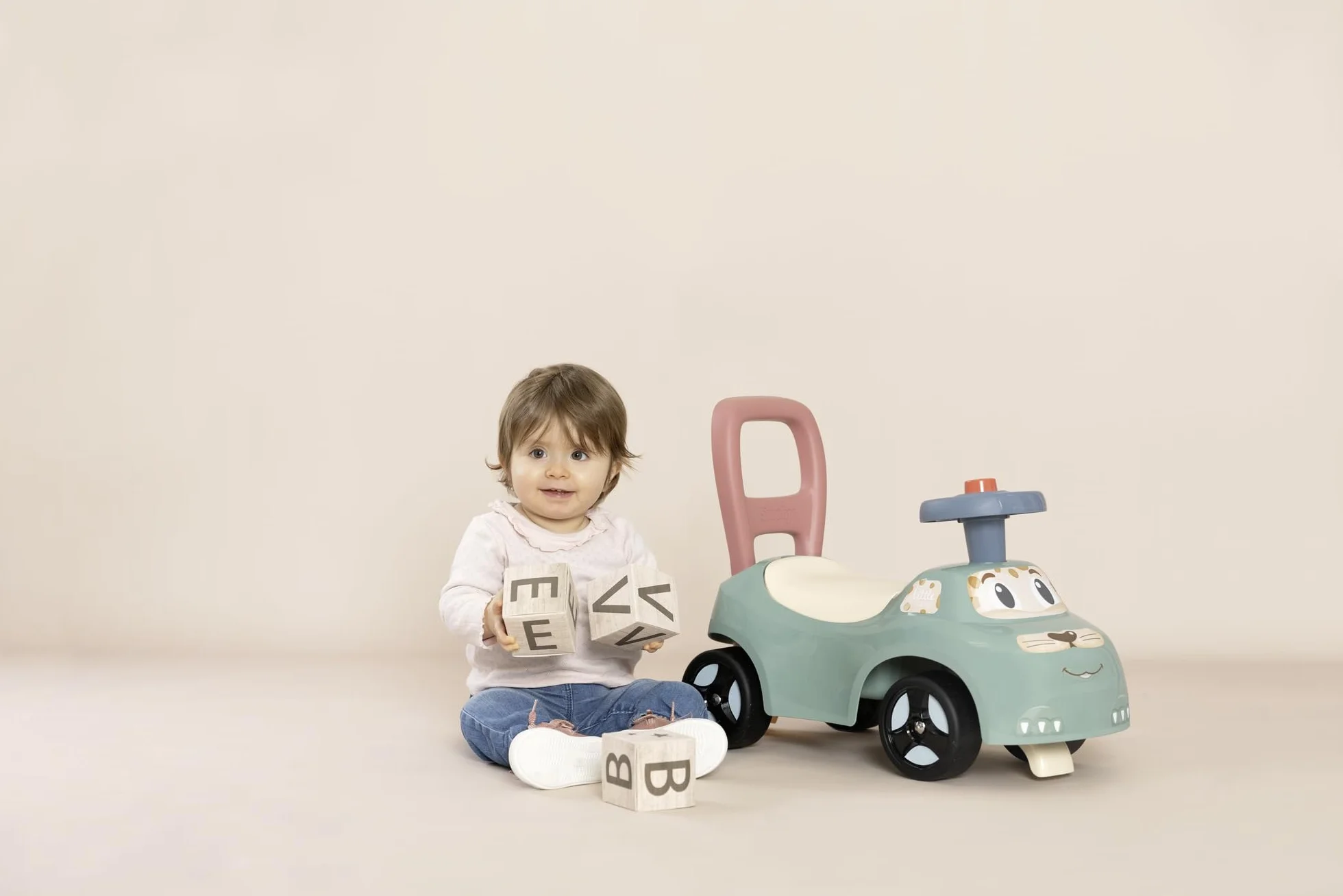 Little Smoby Mi Primer Coche Correpasillos Vehículo Infantil Compartimento portaobjetos Antivuelco Interior Exterior