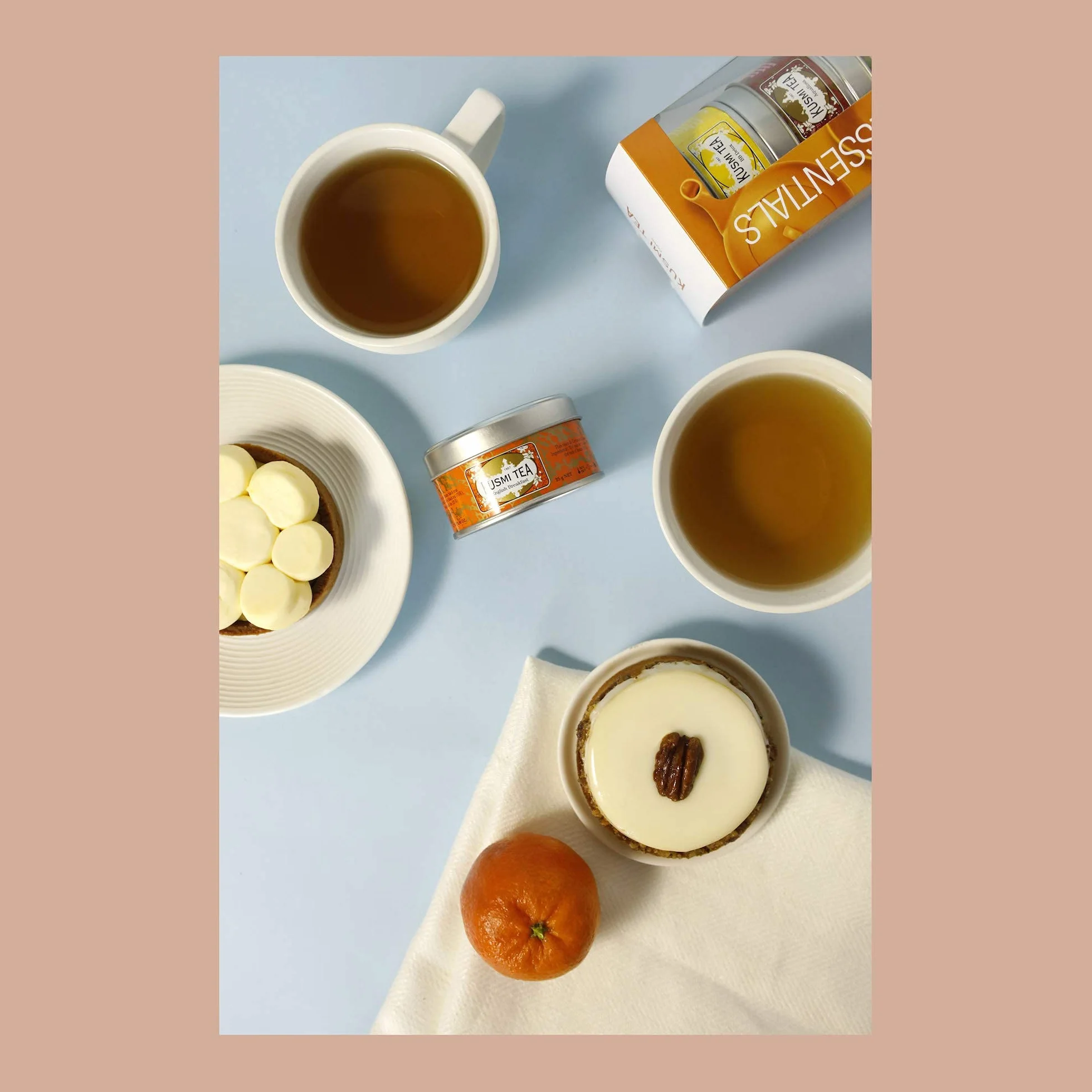 Kusmi Tea Estuche Les Essentiels Tés Verdes Tés Negros Infusión Latas de té de metal 5 x 25 g