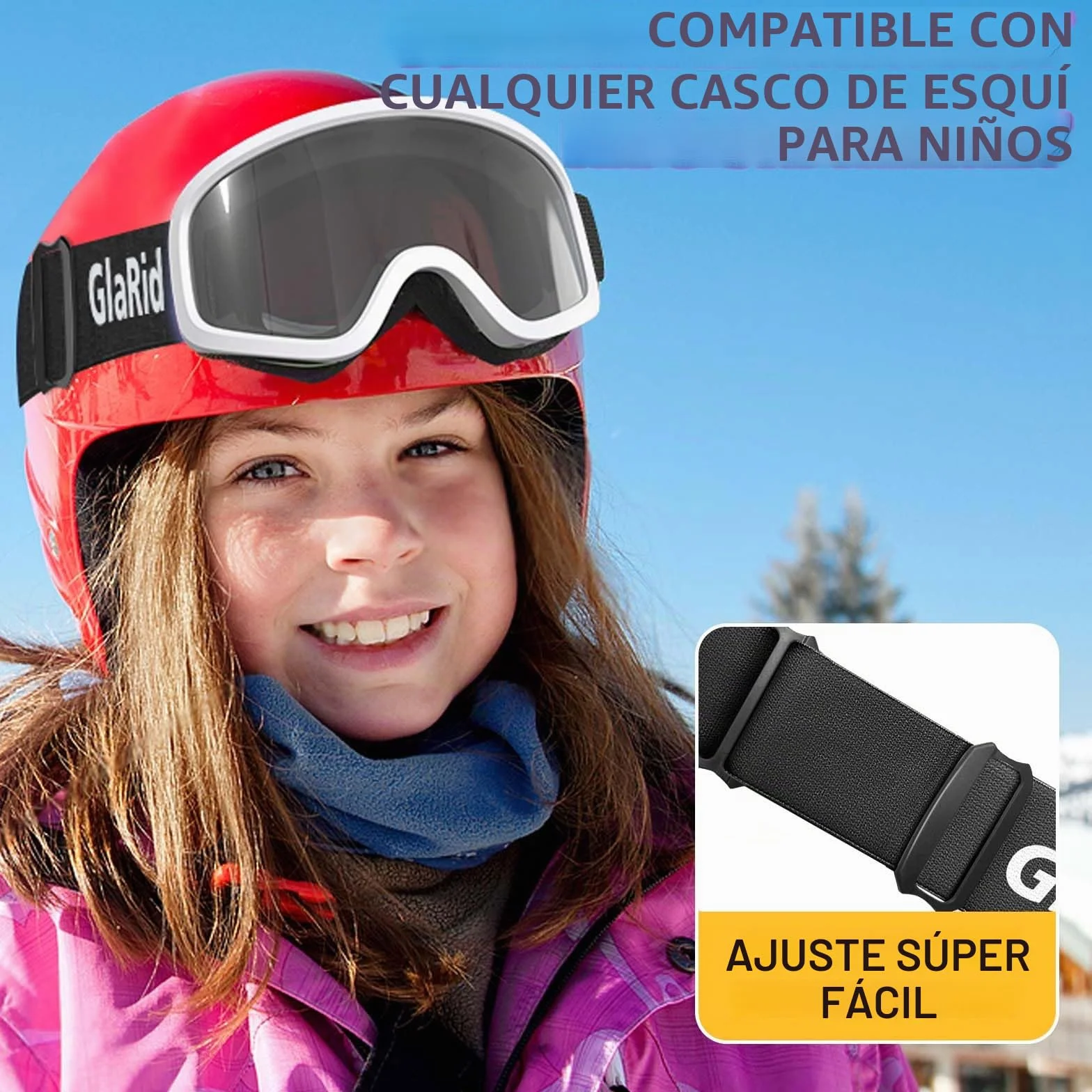 Gafas de esquí para niños antivaho protección UV400