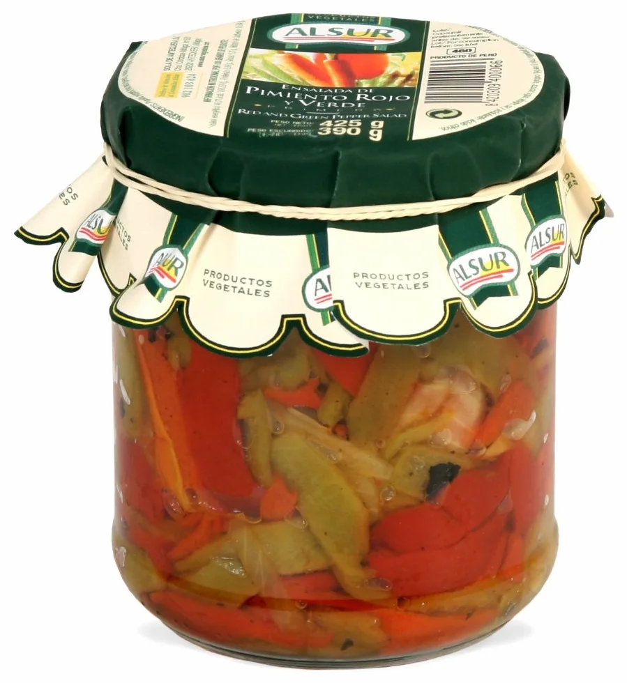Ensalada De Pimiento Piquillo Rojo Y Verde Alsur Frasco 425 G Primera