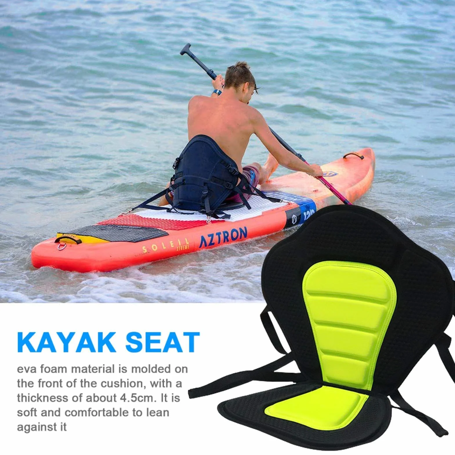 Asientos de Kayak con Mochilas – Asiento Acolchado de Lujo Transpirable con Respaldo Alto para Pesca en Barco