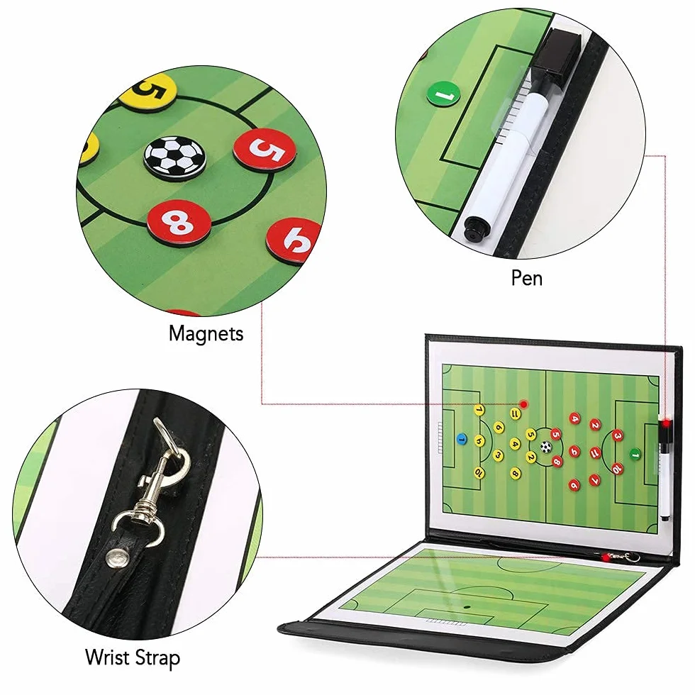 Tablero de Táctica Magnética de Fútbol Plegable con Marcador de Jugadores