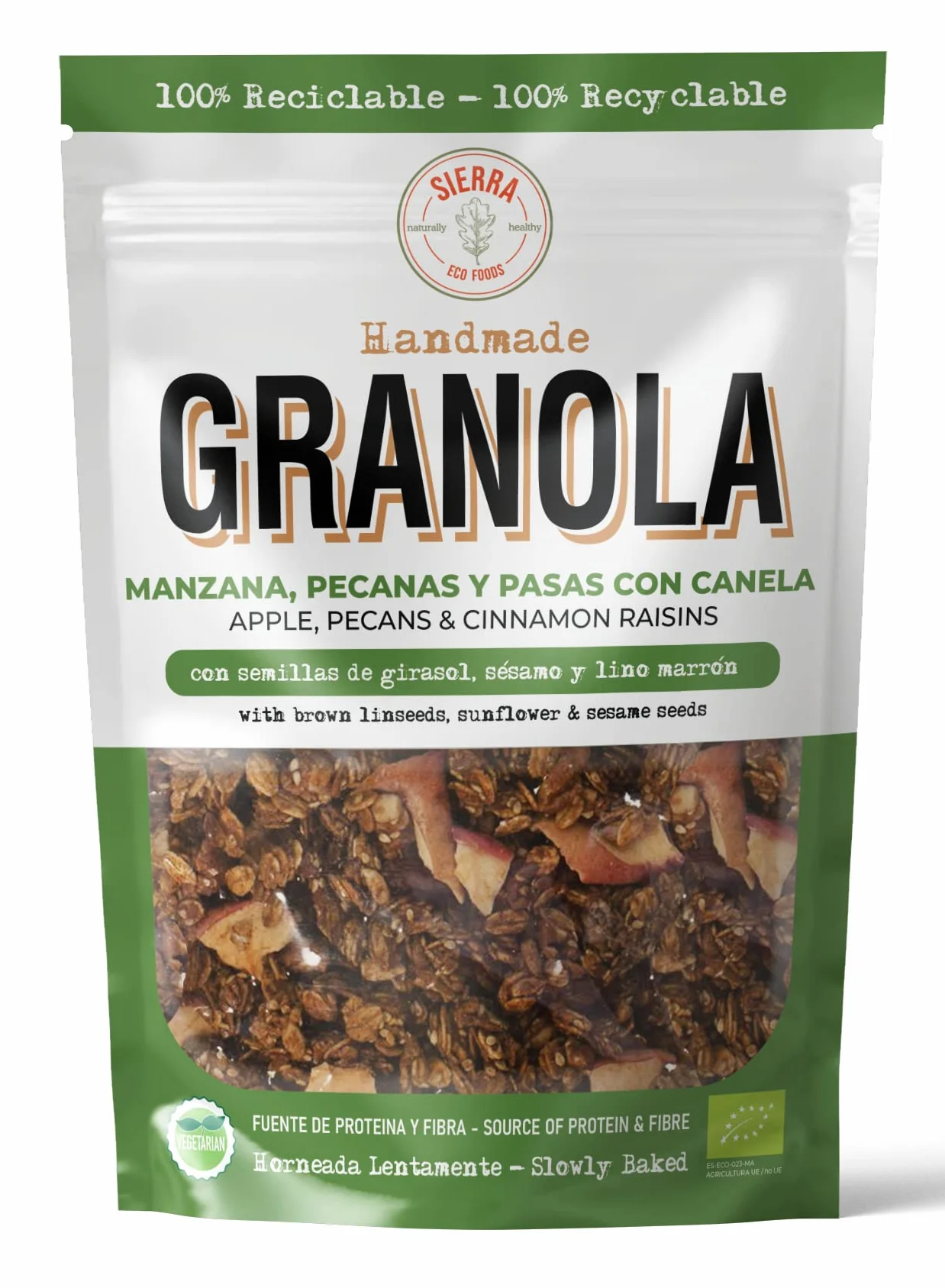 Granola de Manzana, Pecanas y Pasas con Canela (Pack: 3 x 300gr) Peso Total: 900gr