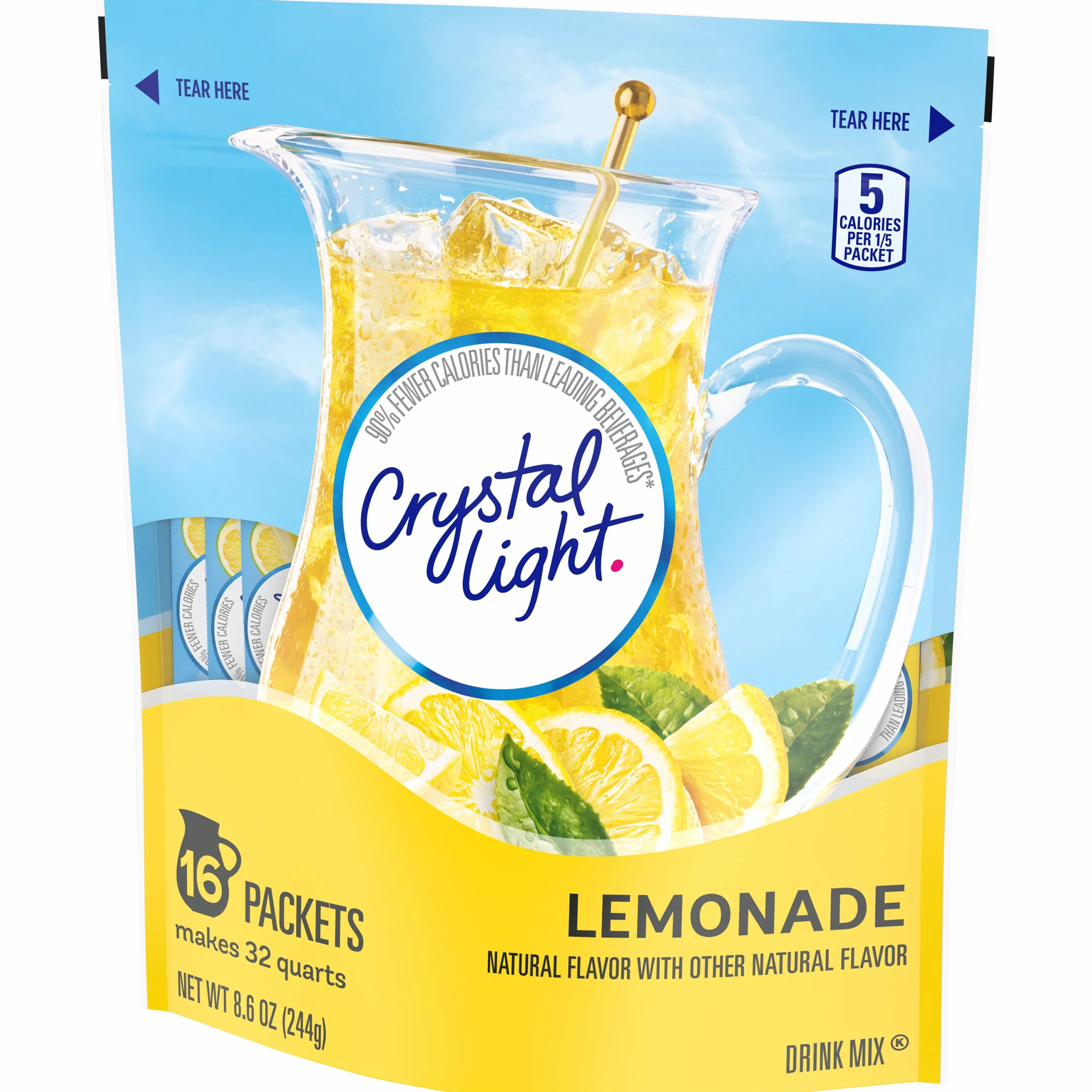 Crystal Light Lemonade Sticks, Natural, 8.6 Ounce
