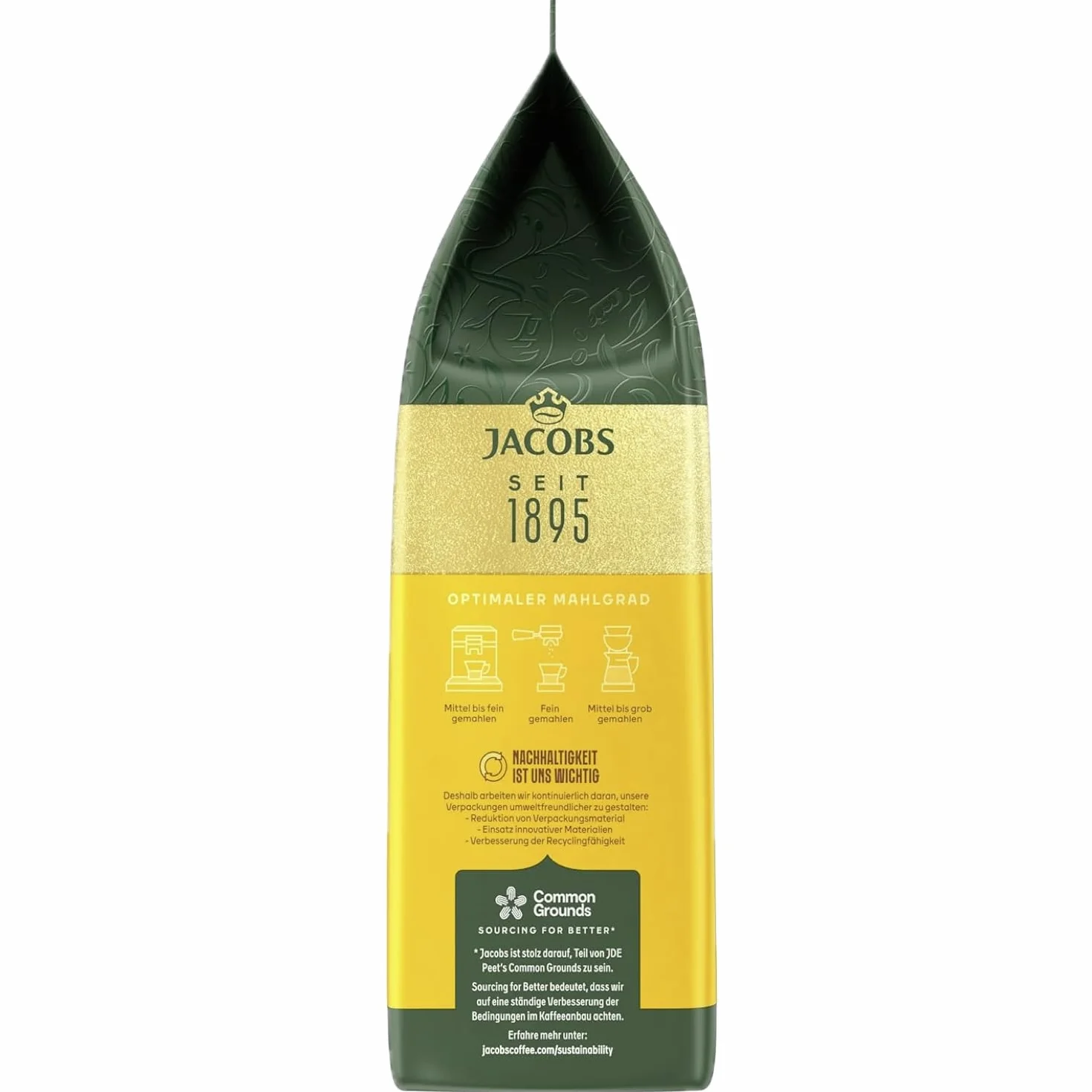 Jacobs Expertenröstung Crema Intenso, grano de café, 2 x 1 kg (2 Paquetes)
