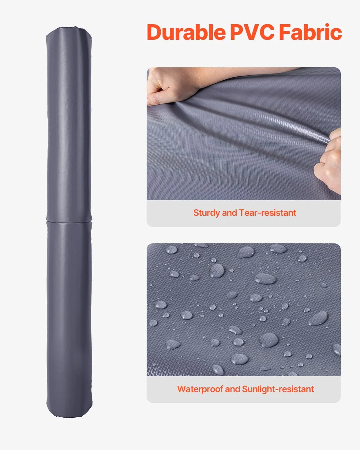 VEVOR Almohadilla para Poste de Baloncesto Impermeable 1800 x 500 x 32 mm Gris