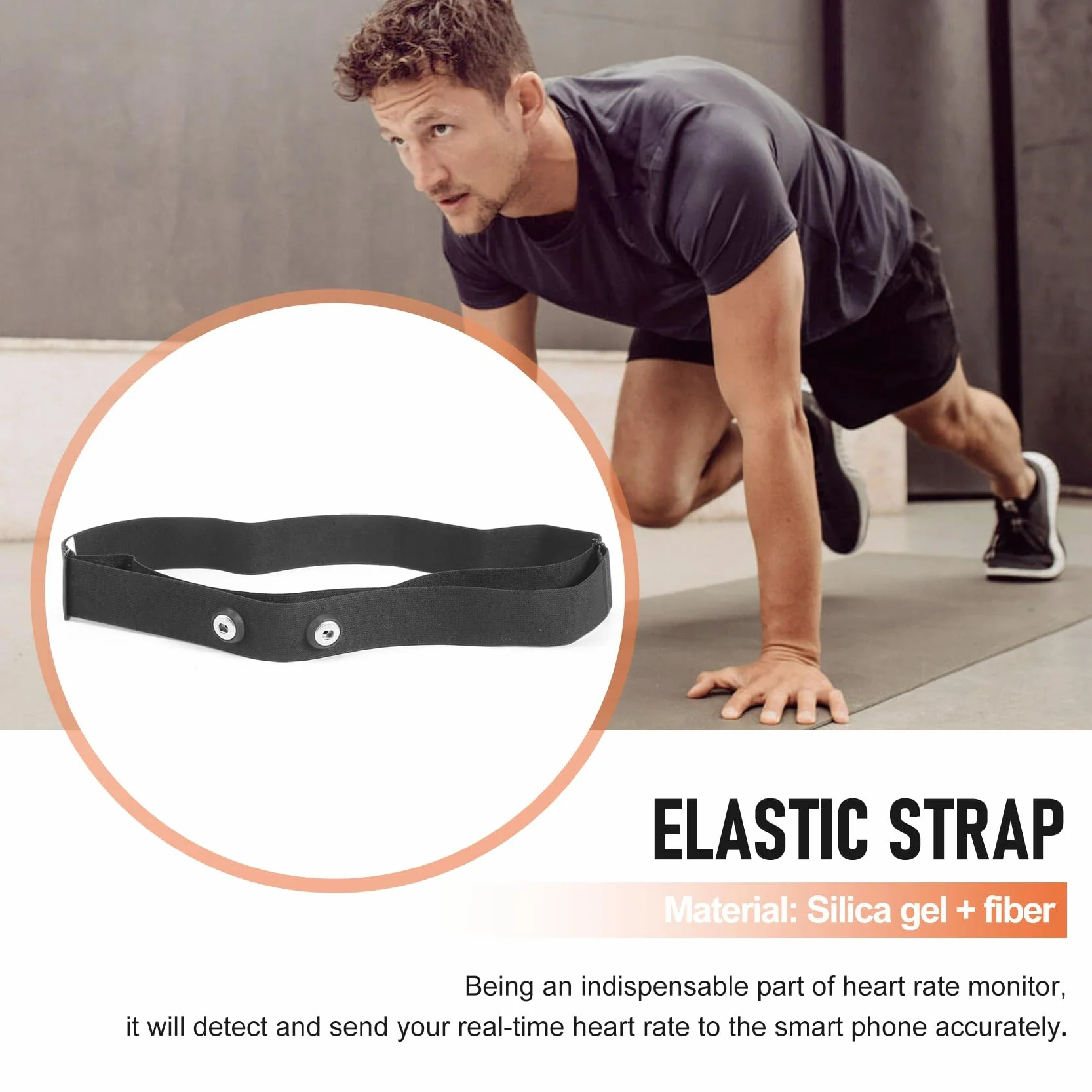 Monitor de frecuencia cardíaca inalámbrico Correa pectoral para deporte