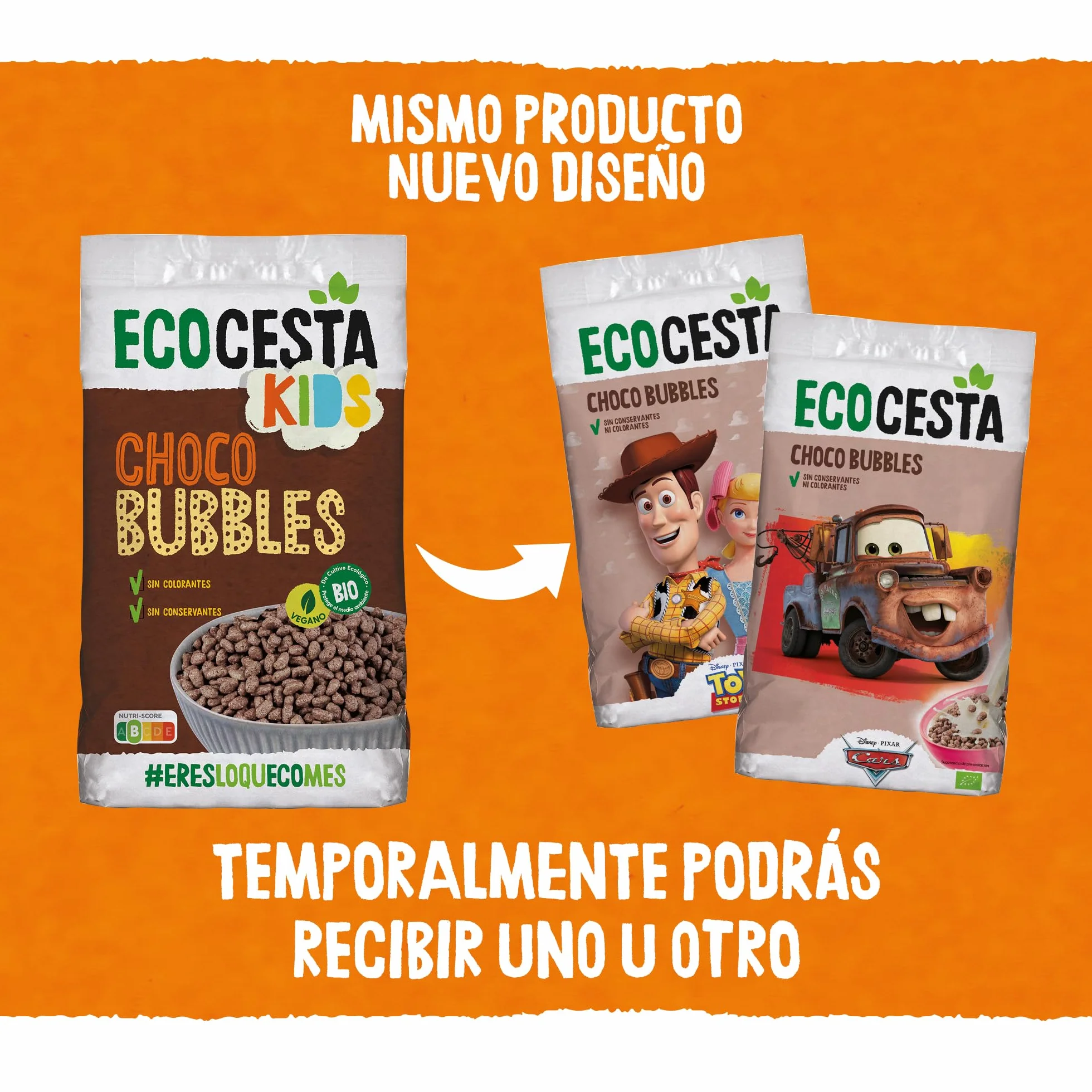 ECOCESTA MEJOR CADA DIA - Choco Bubbles Ecológicas Kids - 375 g - Bolitas de Cereales con Alto Contenido en Carbohidratos - Sin Conservantes ni Colorantes - Aptas para Veganos