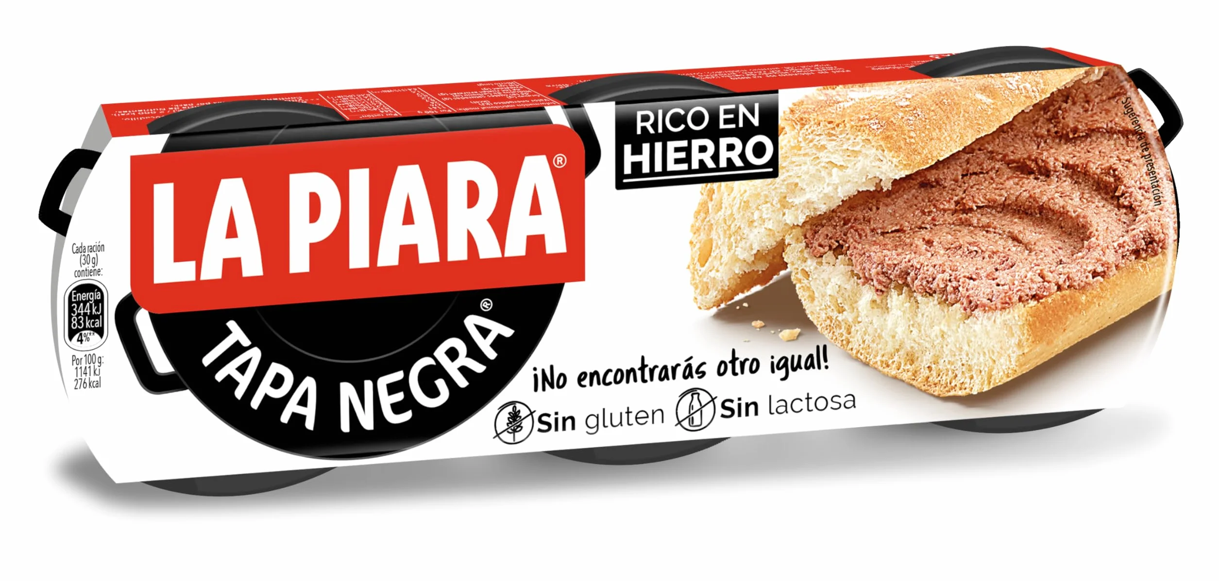 LA PIARA PATE TAPA NEGRA - 3UDS x 75GR