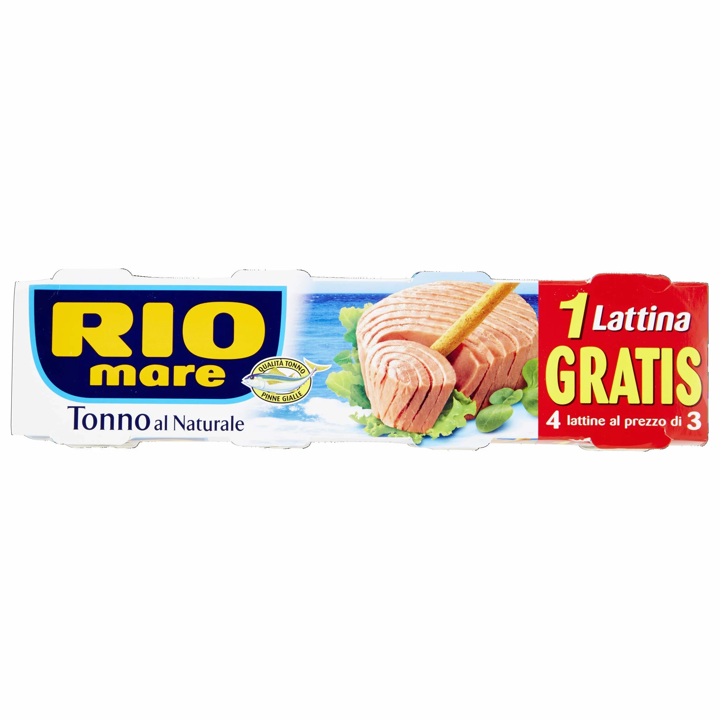 Rio Mare Aletas amarillas de atún al natural, 1% de grasa, 12 latas de 80 g