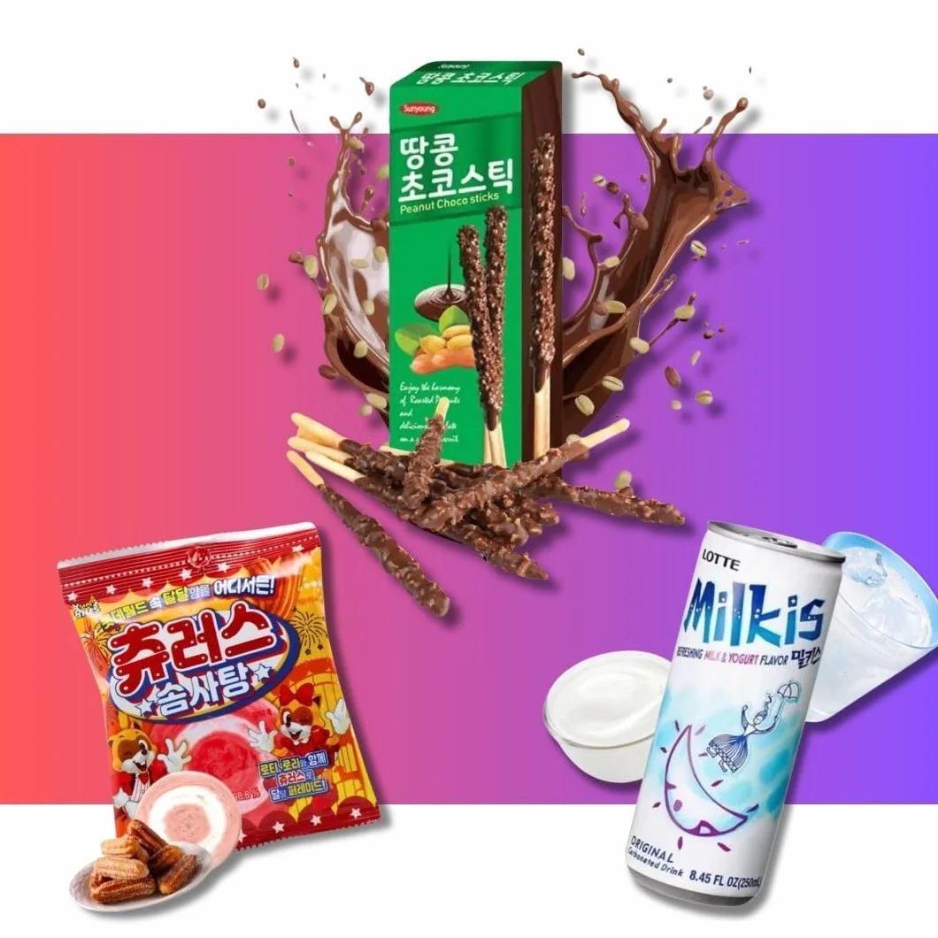 Korean Market | Caja Sorpresa de Comida Coreana (Starter Edition) | Para 1 o 2 Personas | Snacks, Ramen, Kimchi, Tteokbokki, Algas, Dulces y Palillos