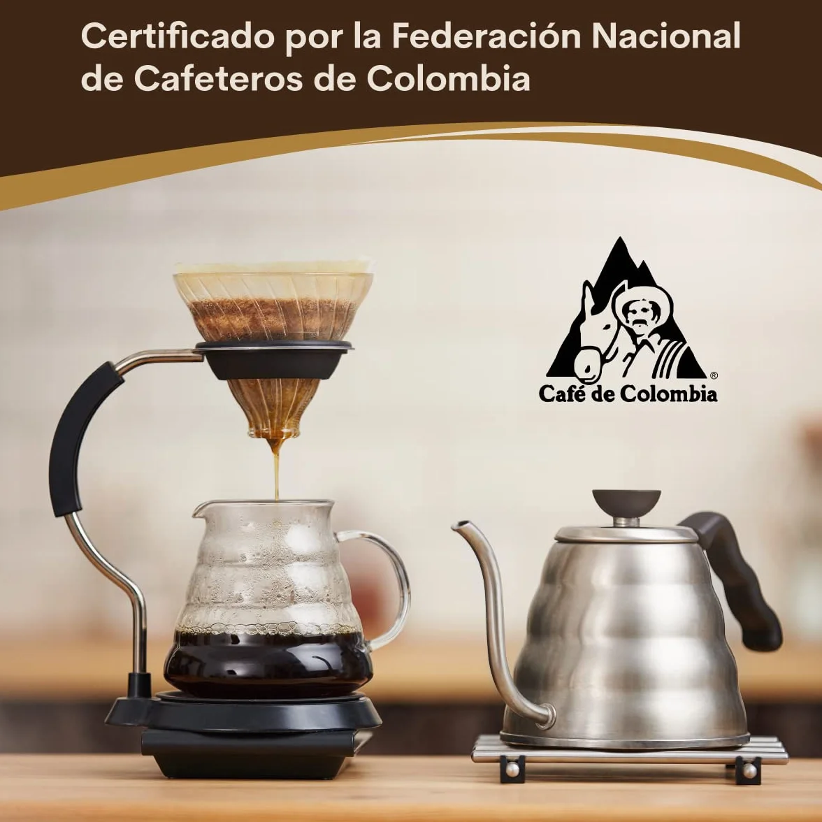 Café Platino - Café Molido de Colombia Excelso Tostado 1Kg - 100% Arábica - Malla +14 Barista Selection