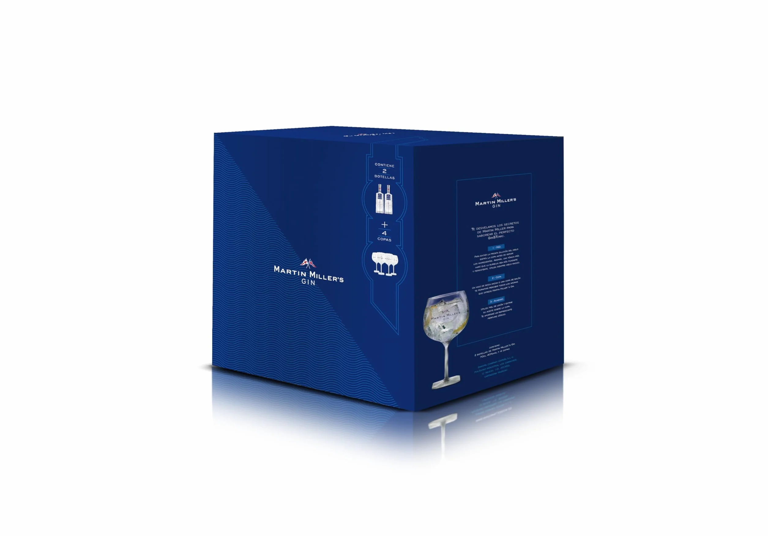 Martin Miller's Ginebra - Pack para Regalo: 2 Botellas de 70 cl + 4 Copas Exclusivas | Para Gin Tonic y Cócteles Sofisticados