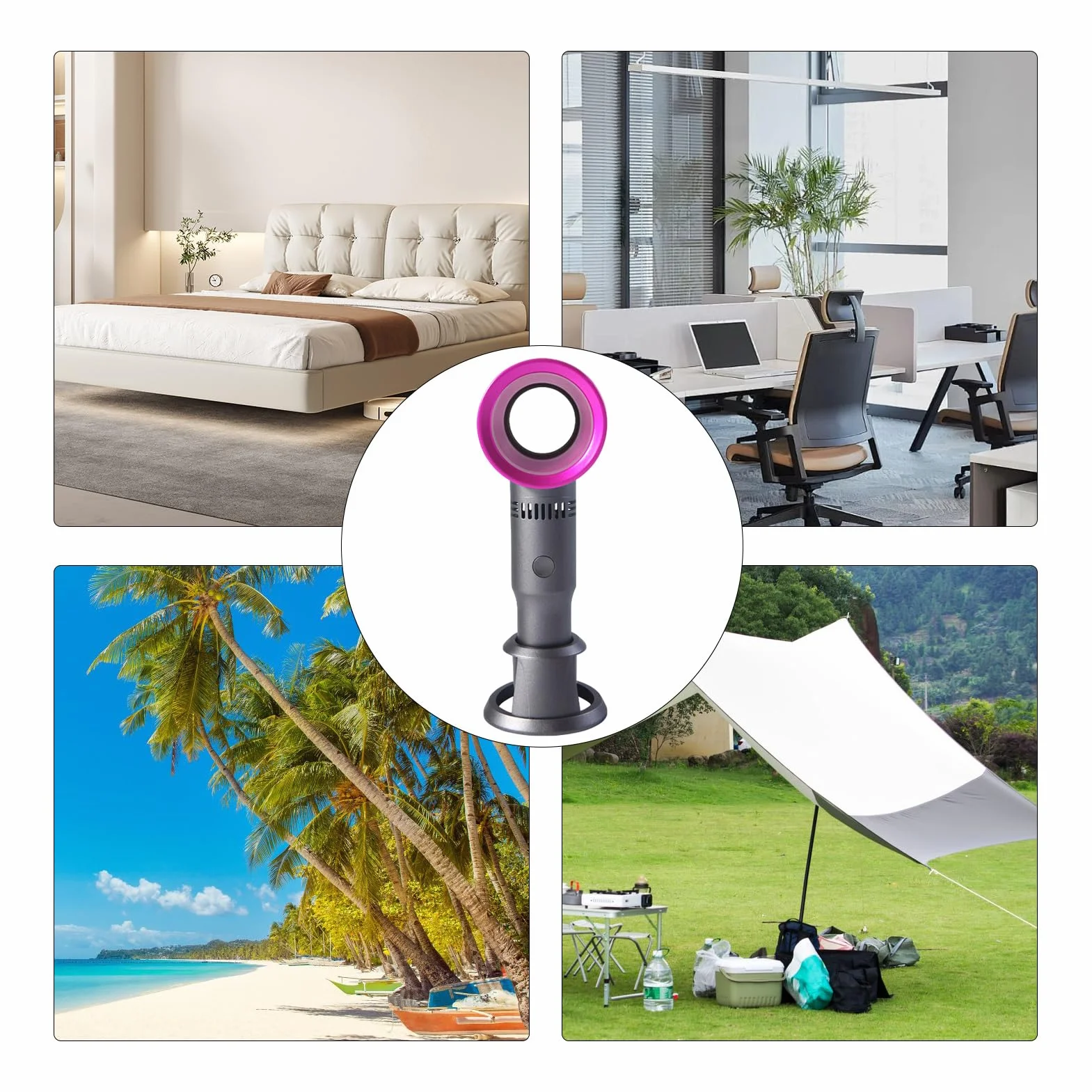 Ventilador de Bolsillo Portátil sin Aspas, Ventilador de Mano para Refrescar al Aire Libre