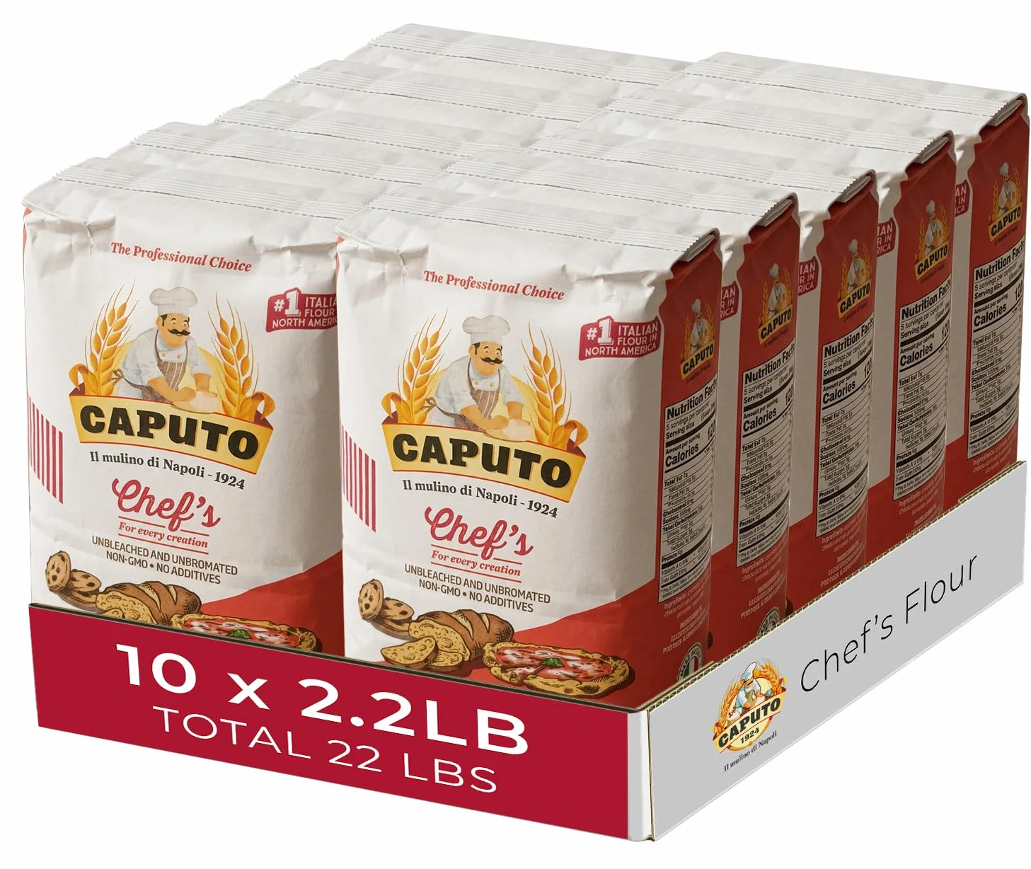 Antimo Caputo Harina de Chef 2.2 Libras Paquete de 10