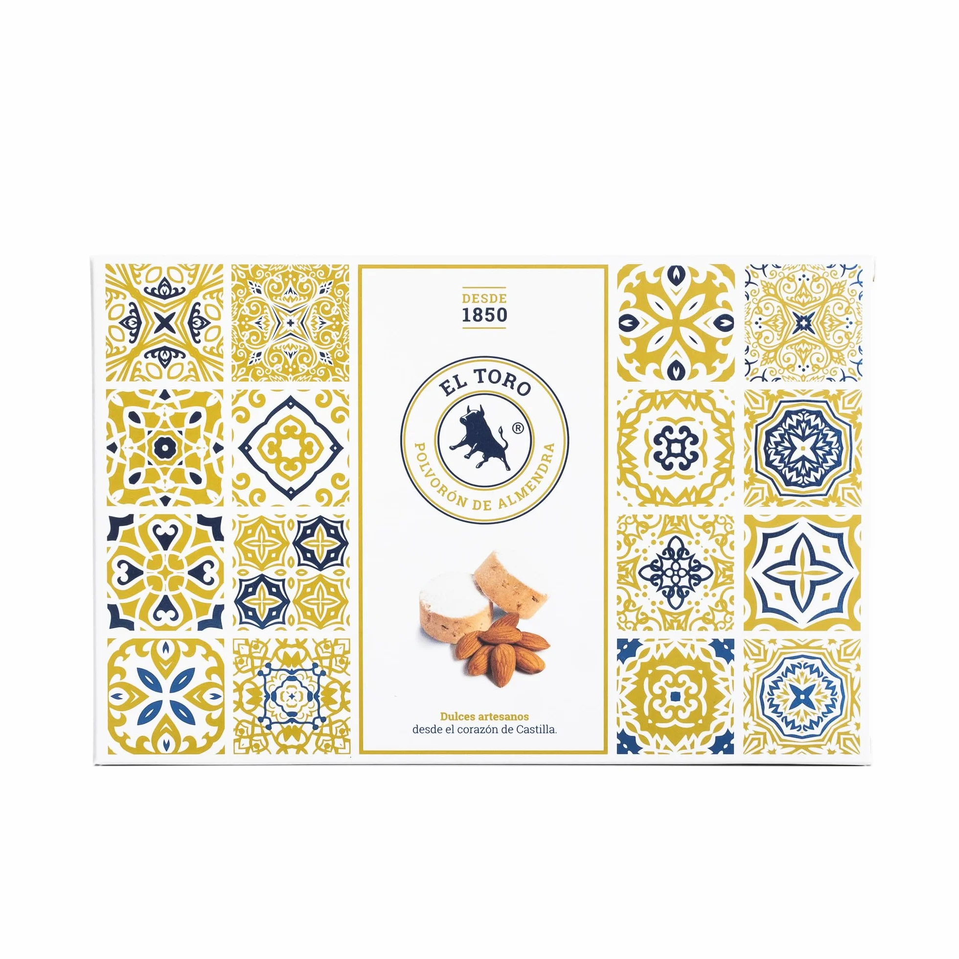 El Toro - Estuche de 350 gramos Polvorones el Toro almendras - Valladolid (Tordesillas) - Elaborados con almendras - Producto artesanal - dulces Navidad - receta tradicional