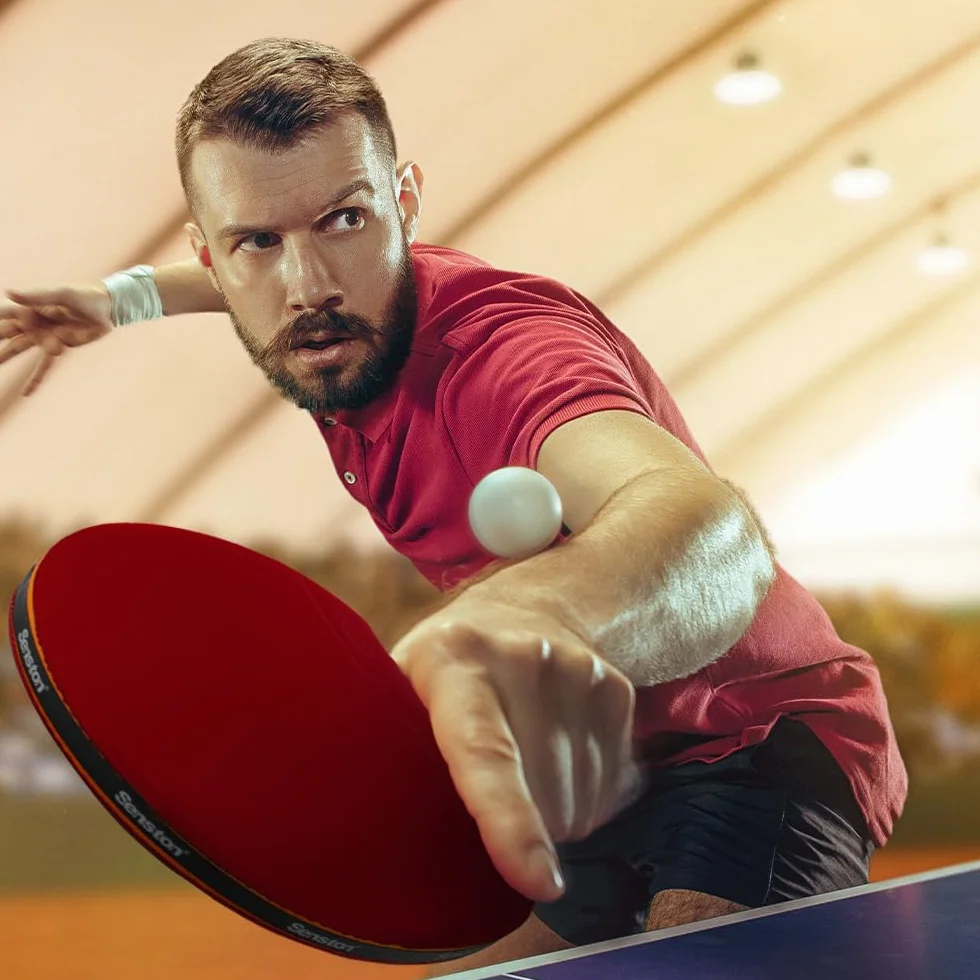 Senston Raqueta de Ping Pong Profesional con Tecnología de Carbono, Juego para Avanzados