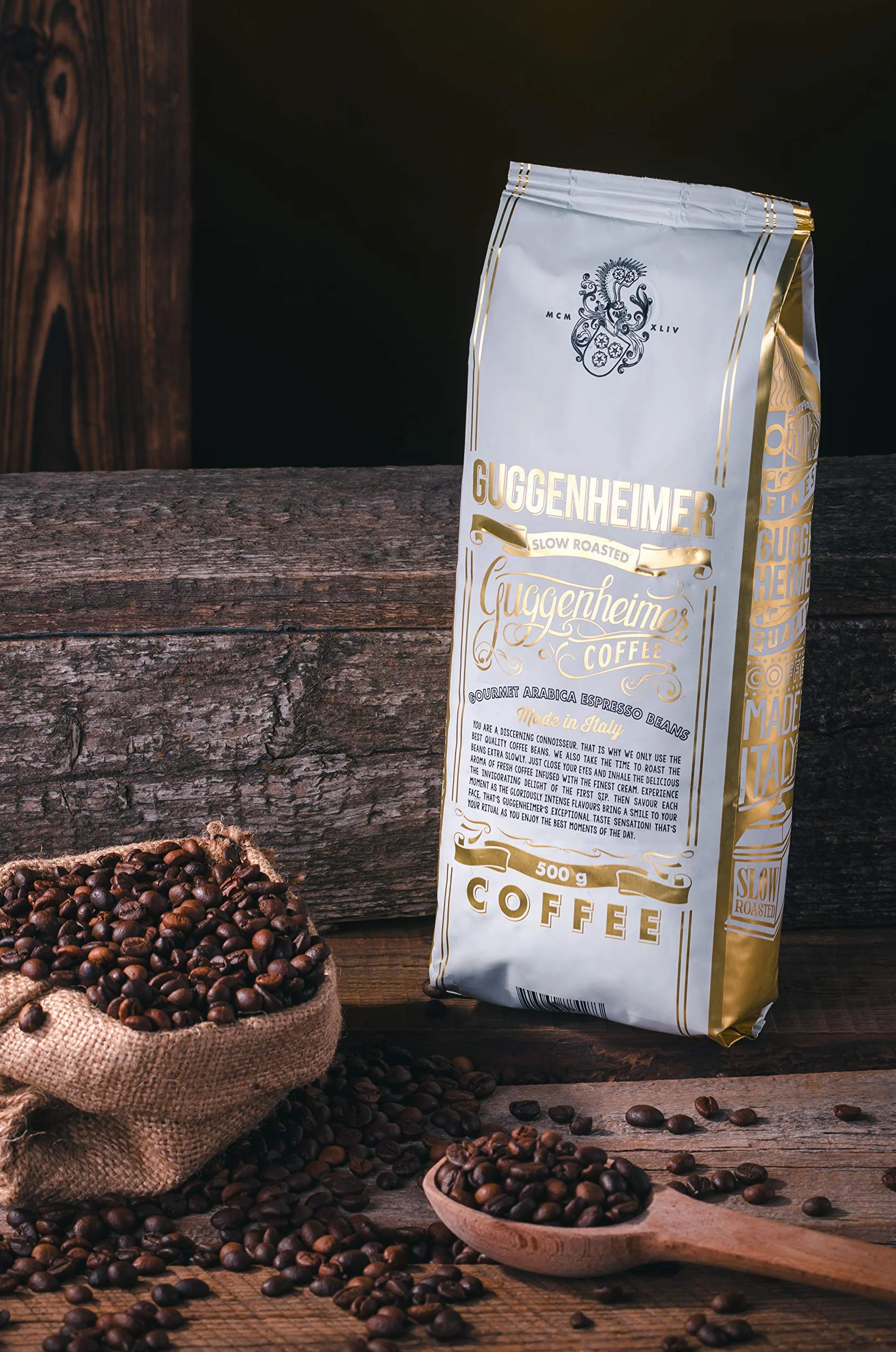 Guggenheimer Coffee Pack Degustación Café En Grano 1kg (2x500g) Supreme Y Gourmet Arabica Tueste Italiano Baja Acidez