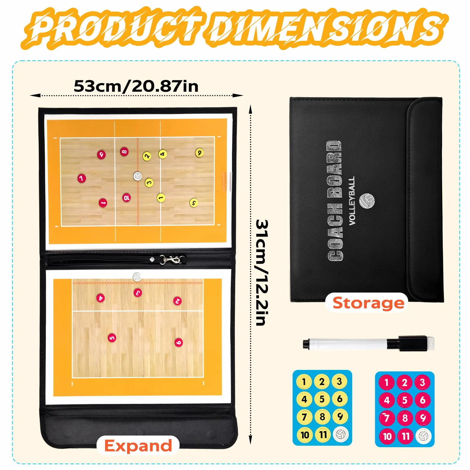 RoseFlower Pizarra Voleibol Magnetica Tactica con Imanes para Entrenadores