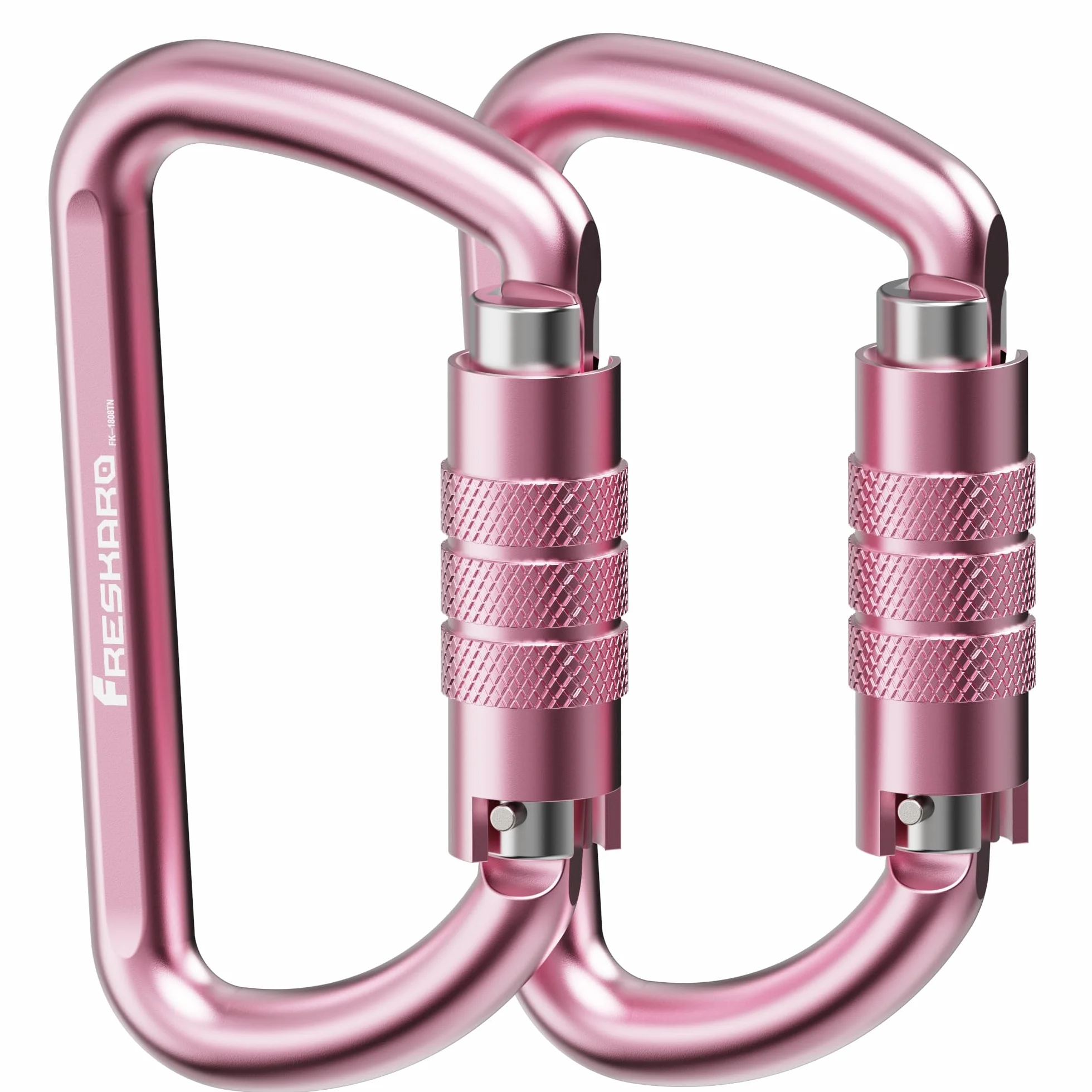 FresKaro Mosquetones de Aluminio Auto-Lock, 2pcs, Cierre Giro, Peso 1224kg, para Hamacas y Camping