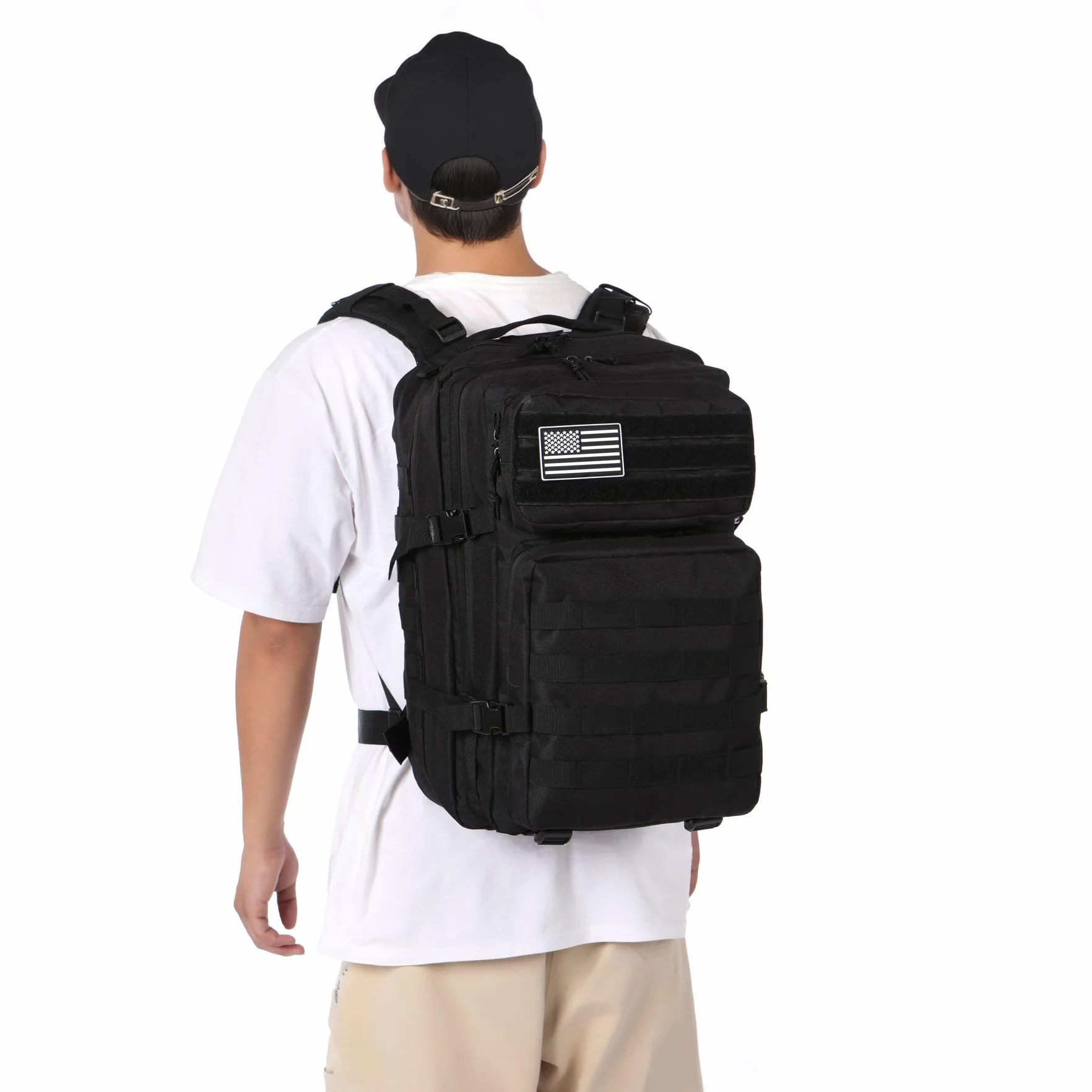 Mochila De Pesca Impermeable 50 Litros Nailon Táctica Militar Senderismo Negro