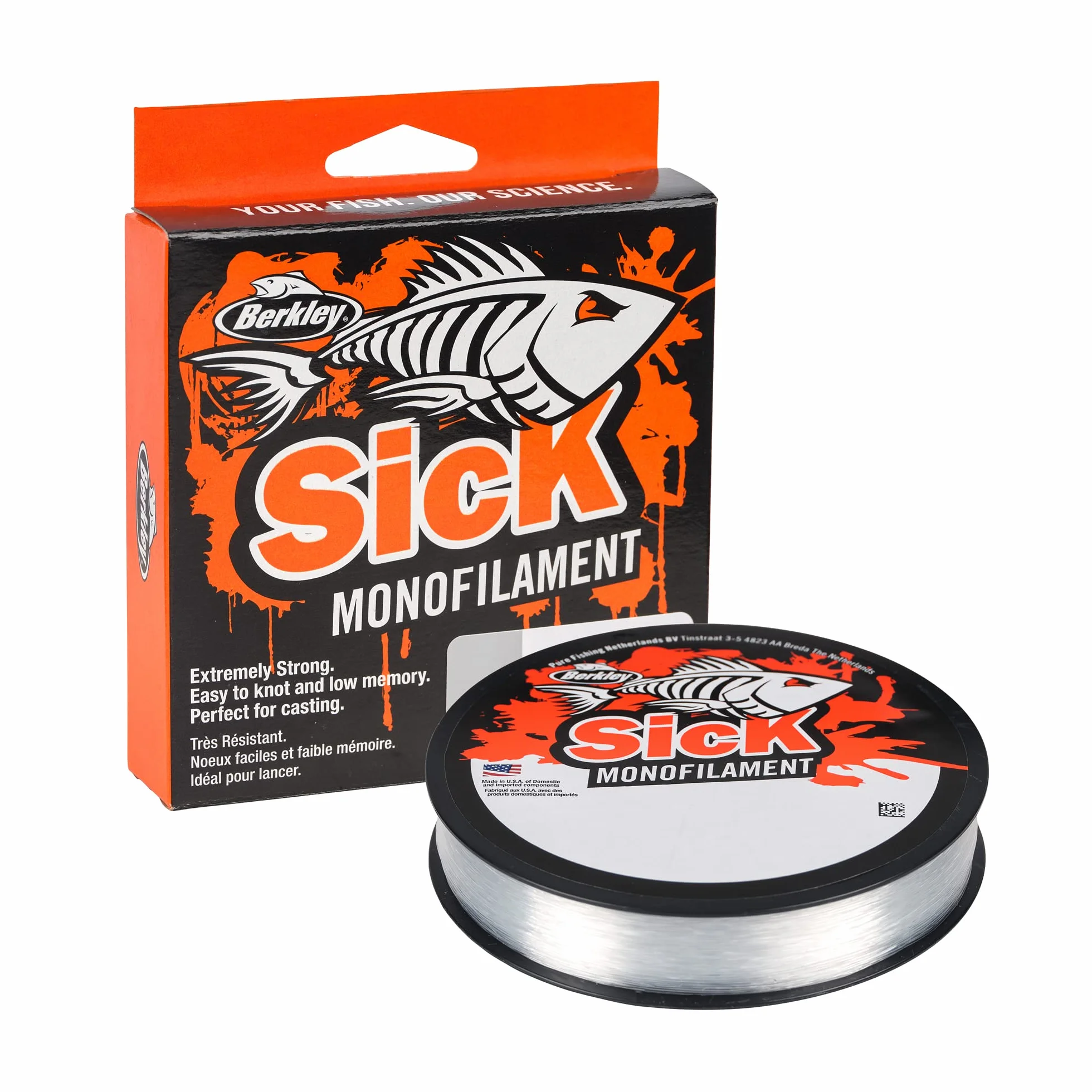 Berkley Sick Hilo de Pesca de Nailon Monofilamento Fuerte Tensión Baja Elasticidad Resistente Abrasión Agua Dulce Salada